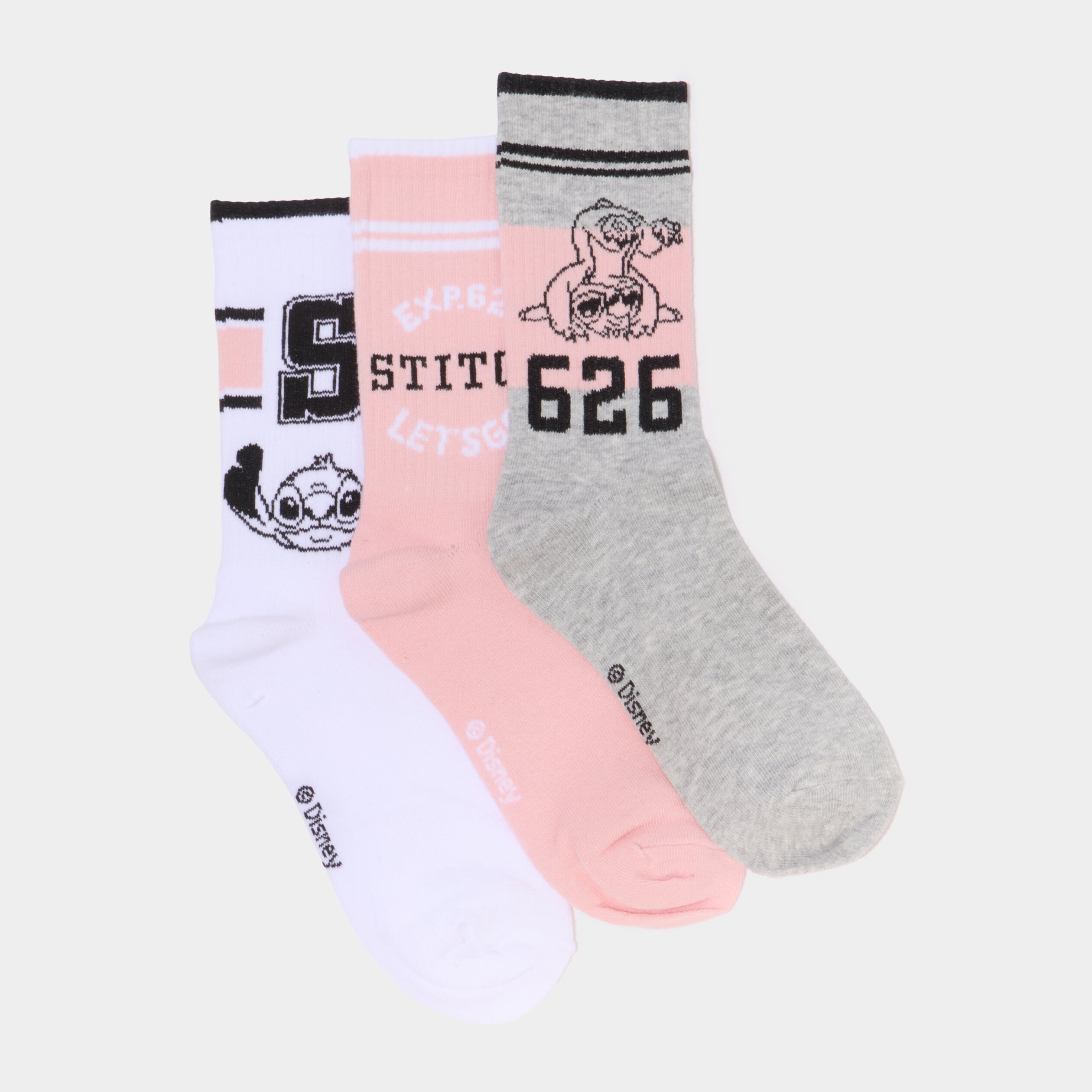 Lot 3 paires chaussettes Stitch multicolore femme