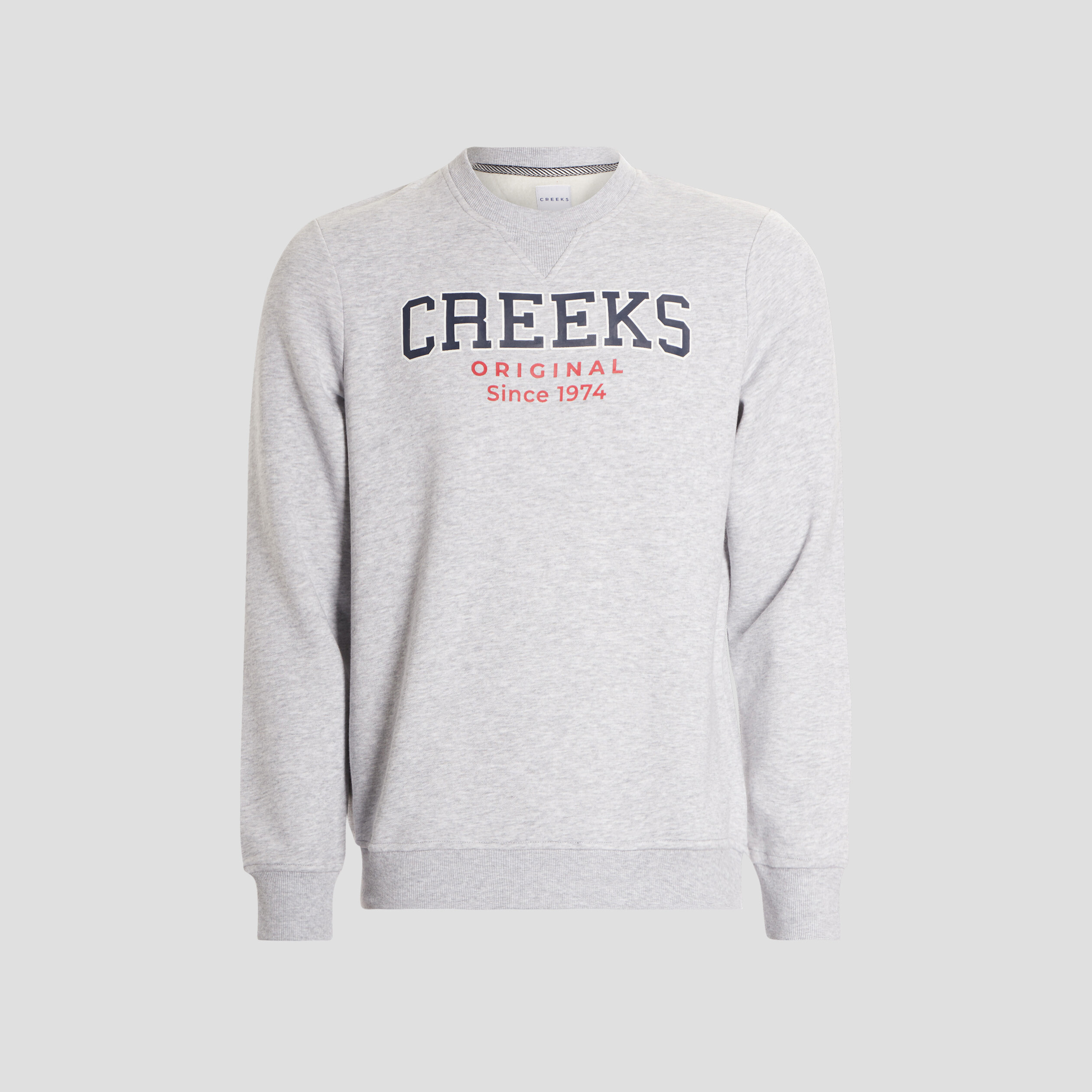 sweat a col rond creeks gris clair homme Sweat à col rond Creeks gris clair homme