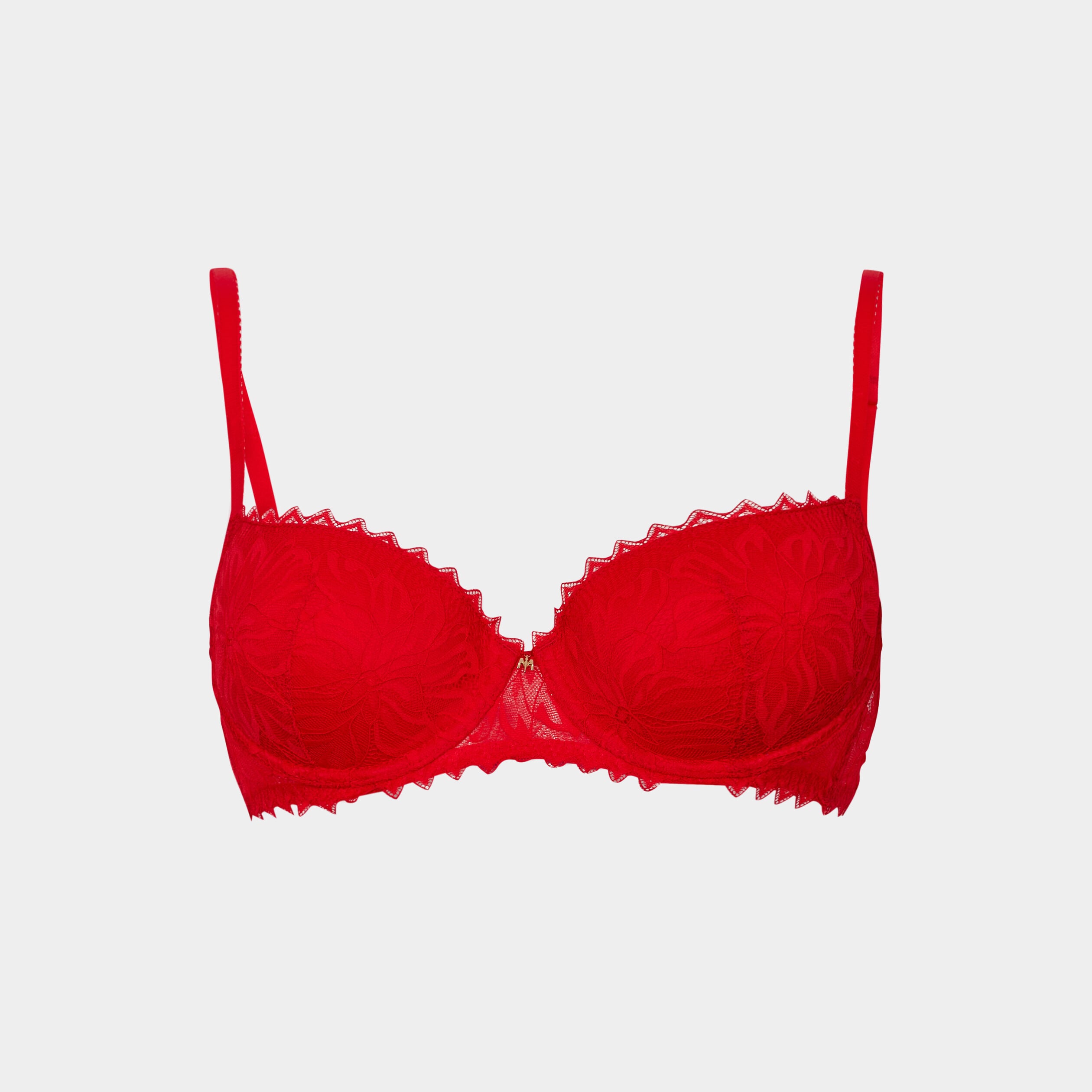 Soutien-gorge corbeille padd&eacute; dentelle rouge femme
