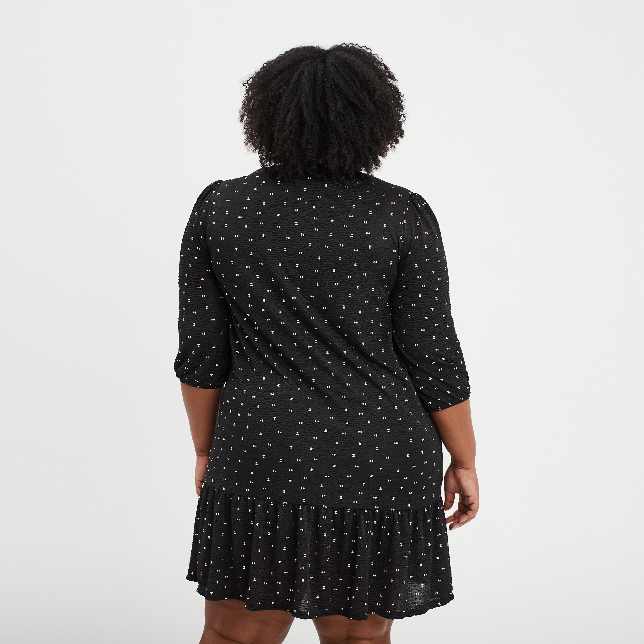 robe evasee manches 34 noir femmegt Robe évasée manches 3/4 noir femme grande taille