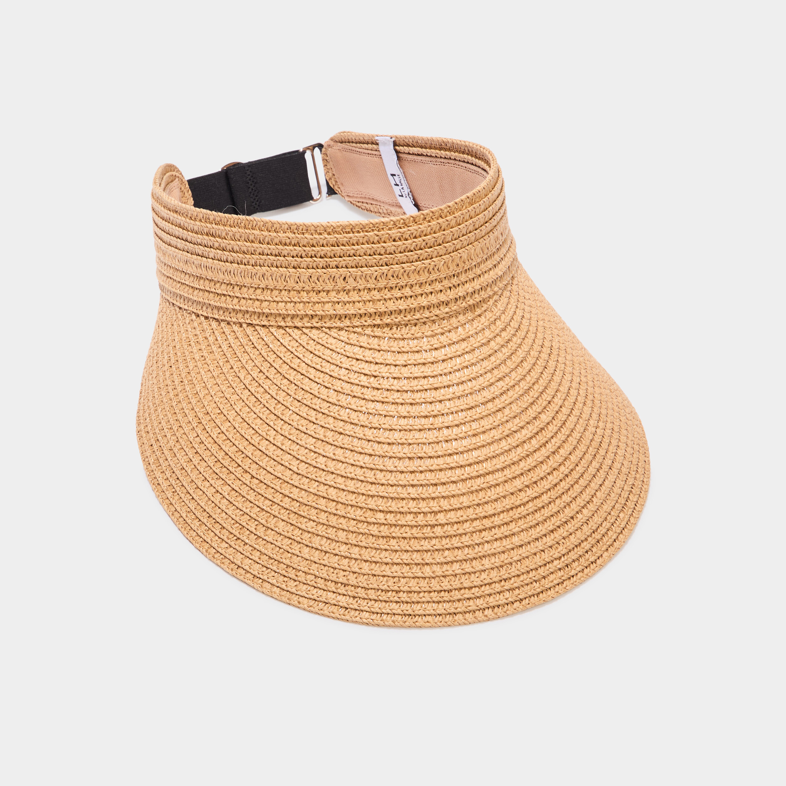 Visi&egrave;re paille tress&eacute;e sable femme