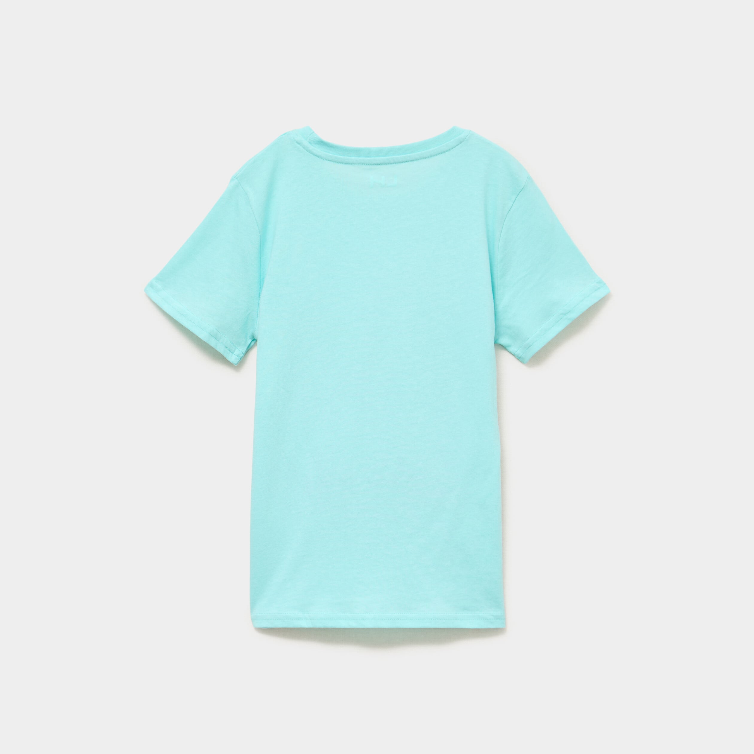 T-shirt &agrave; sequins manches courtes coton bleu turquoise gar&ccedil;on