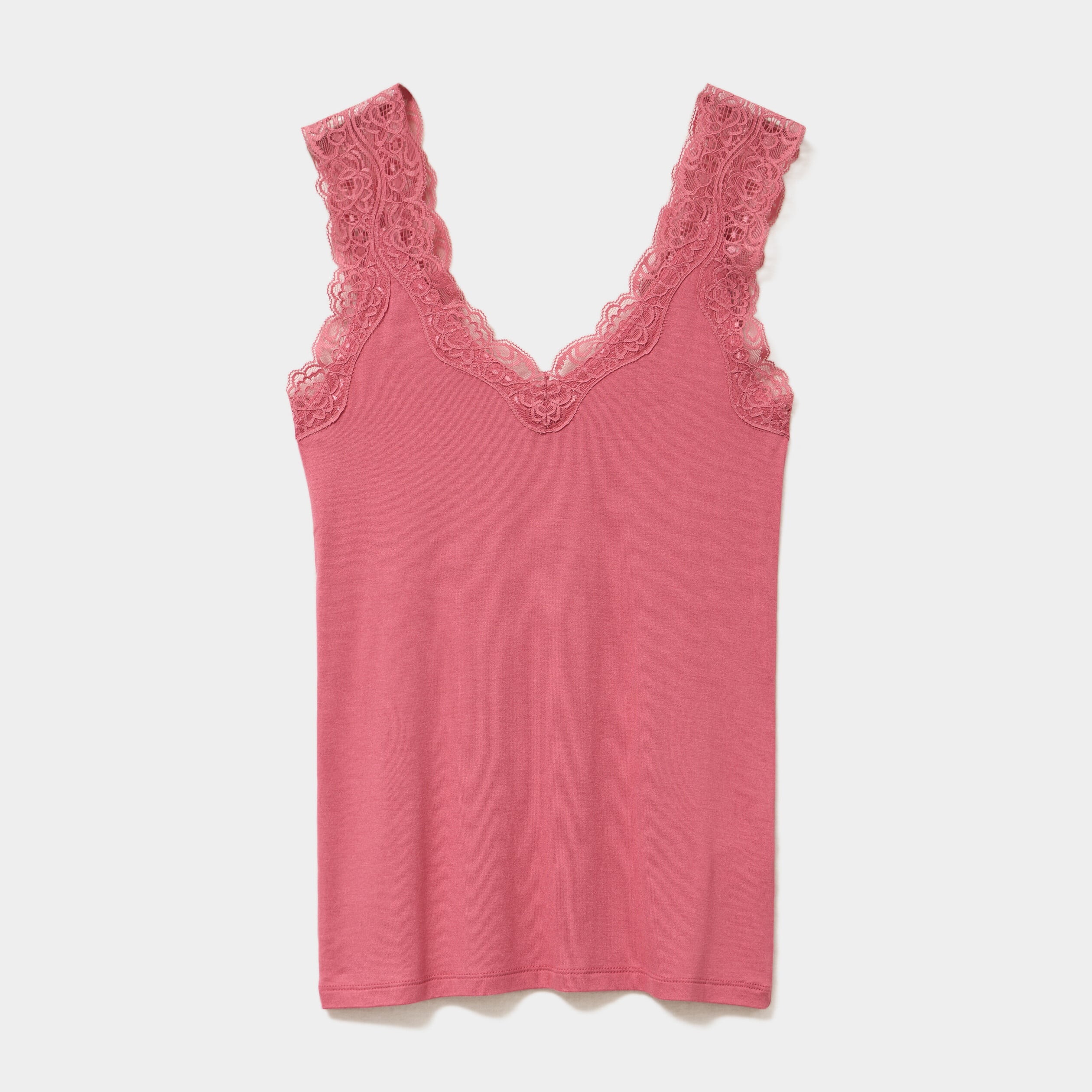 D&eacute;bardeur ajust&eacute; avec dentelle col V vieux rose femme
