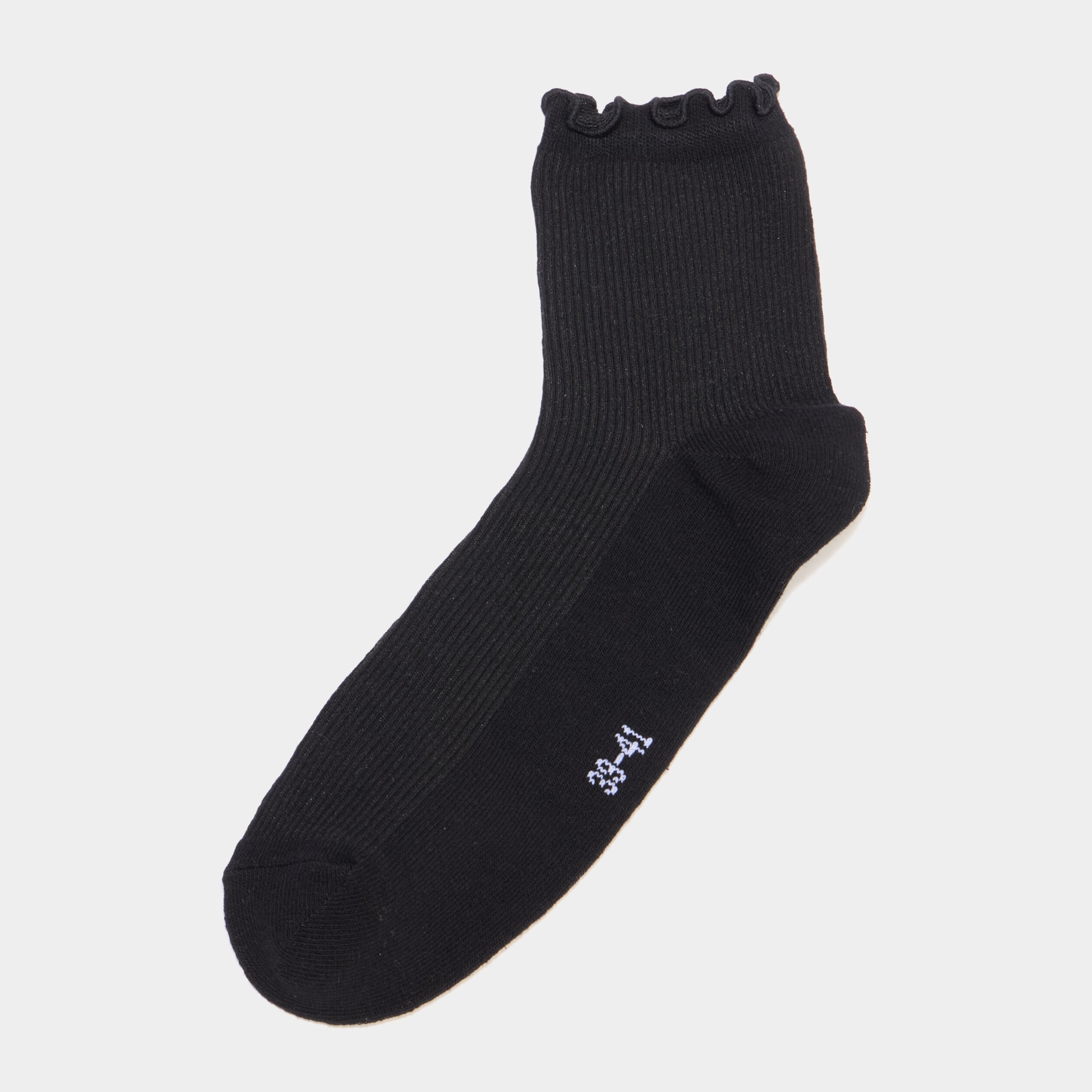 Lot 5 paires socquettes c&ocirc;tel&eacute;es noir femme
