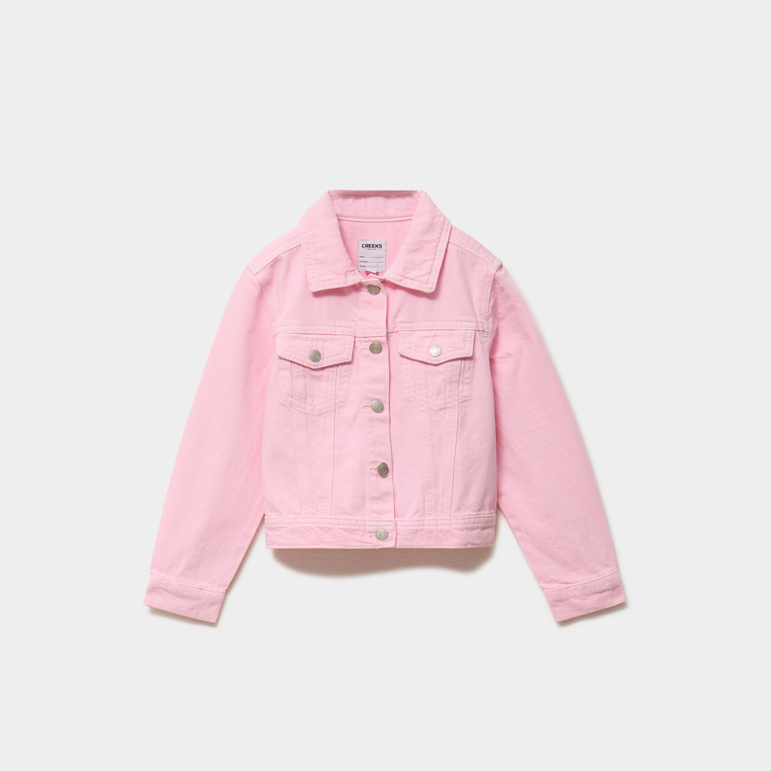 Veste boutonn&eacute;e coton rose fille