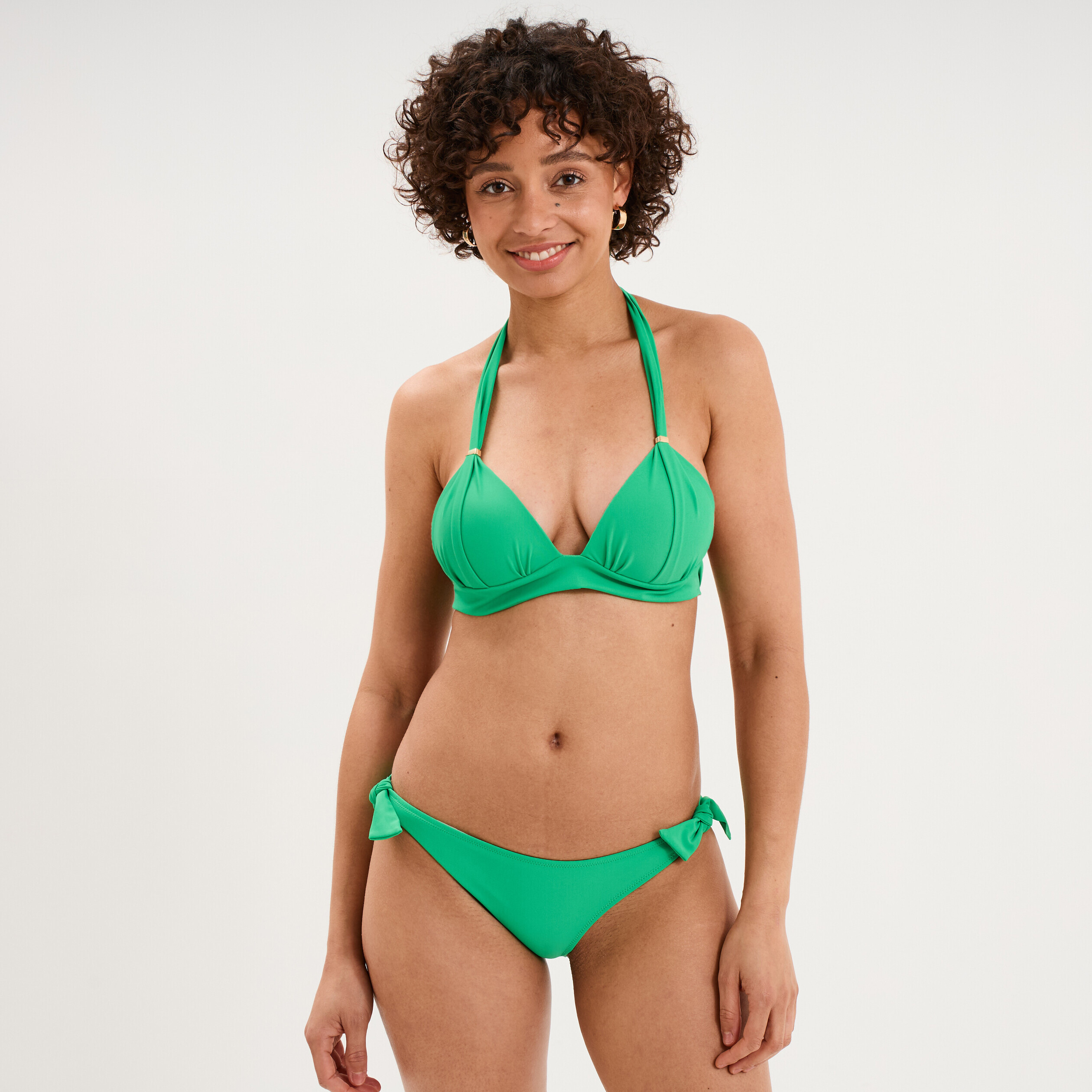 Haut de maillot de bain forme triangle vert menthe femme