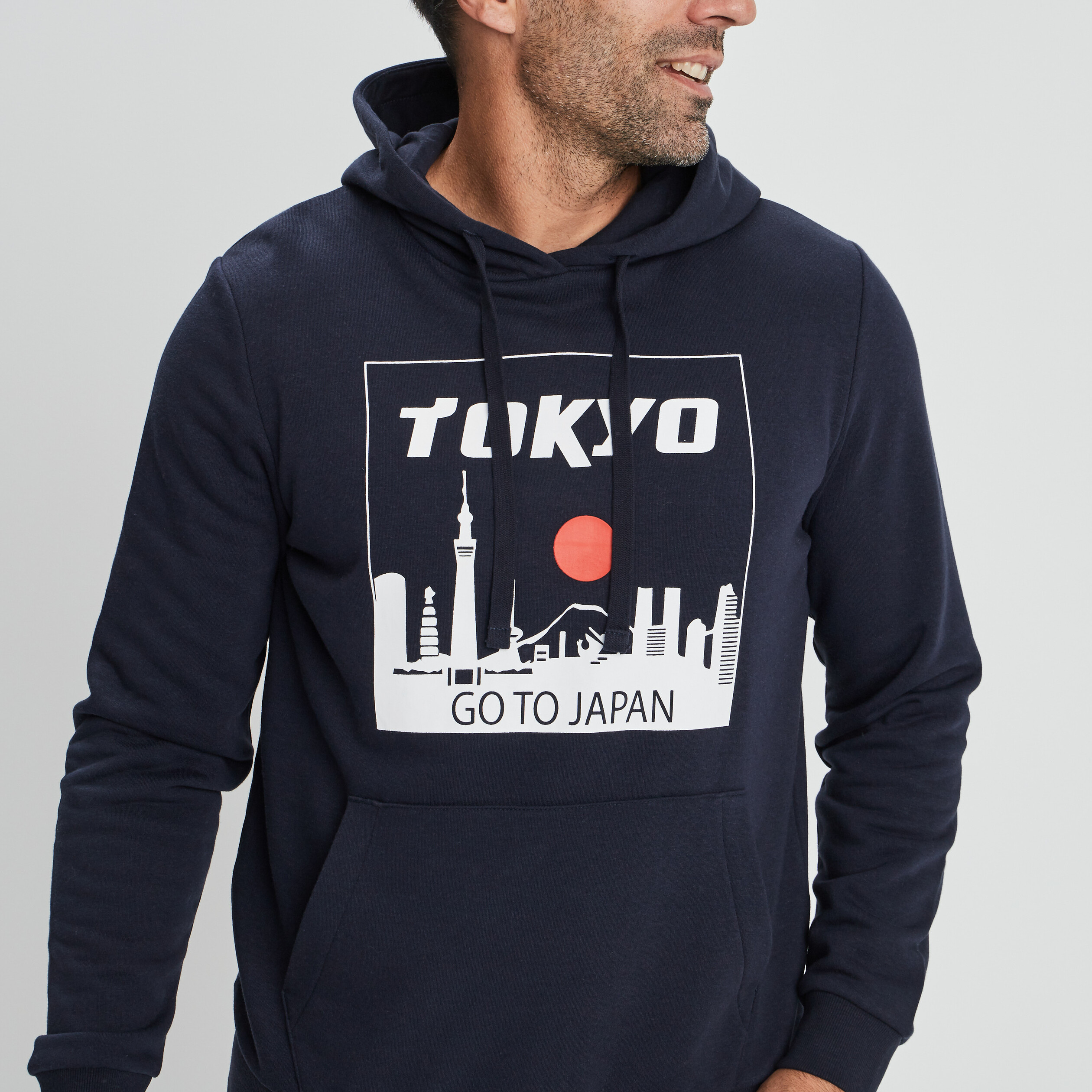 Sweat à capuche hoodie bleu marine homme