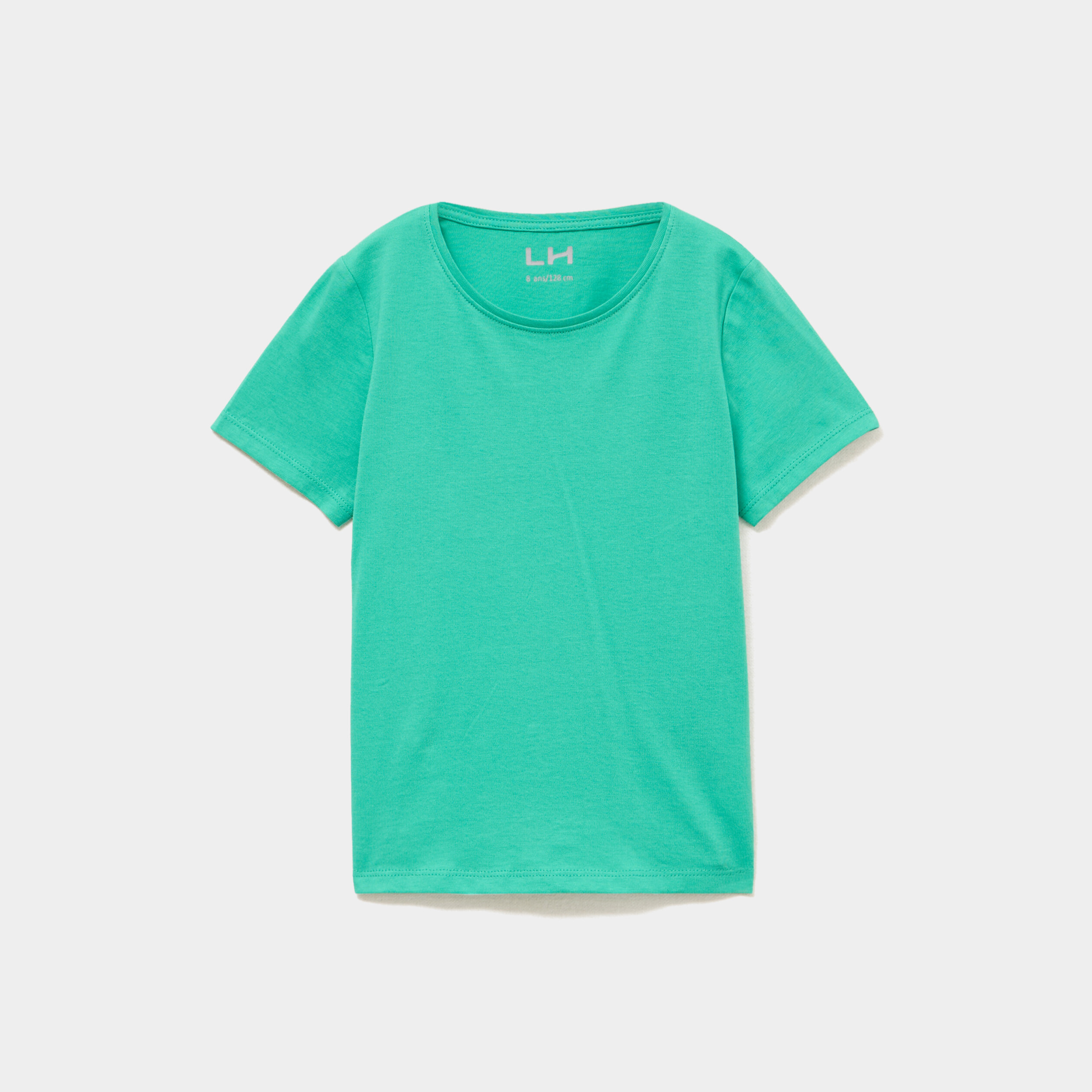 T-shirt manches courtes en coton vert menthe fille