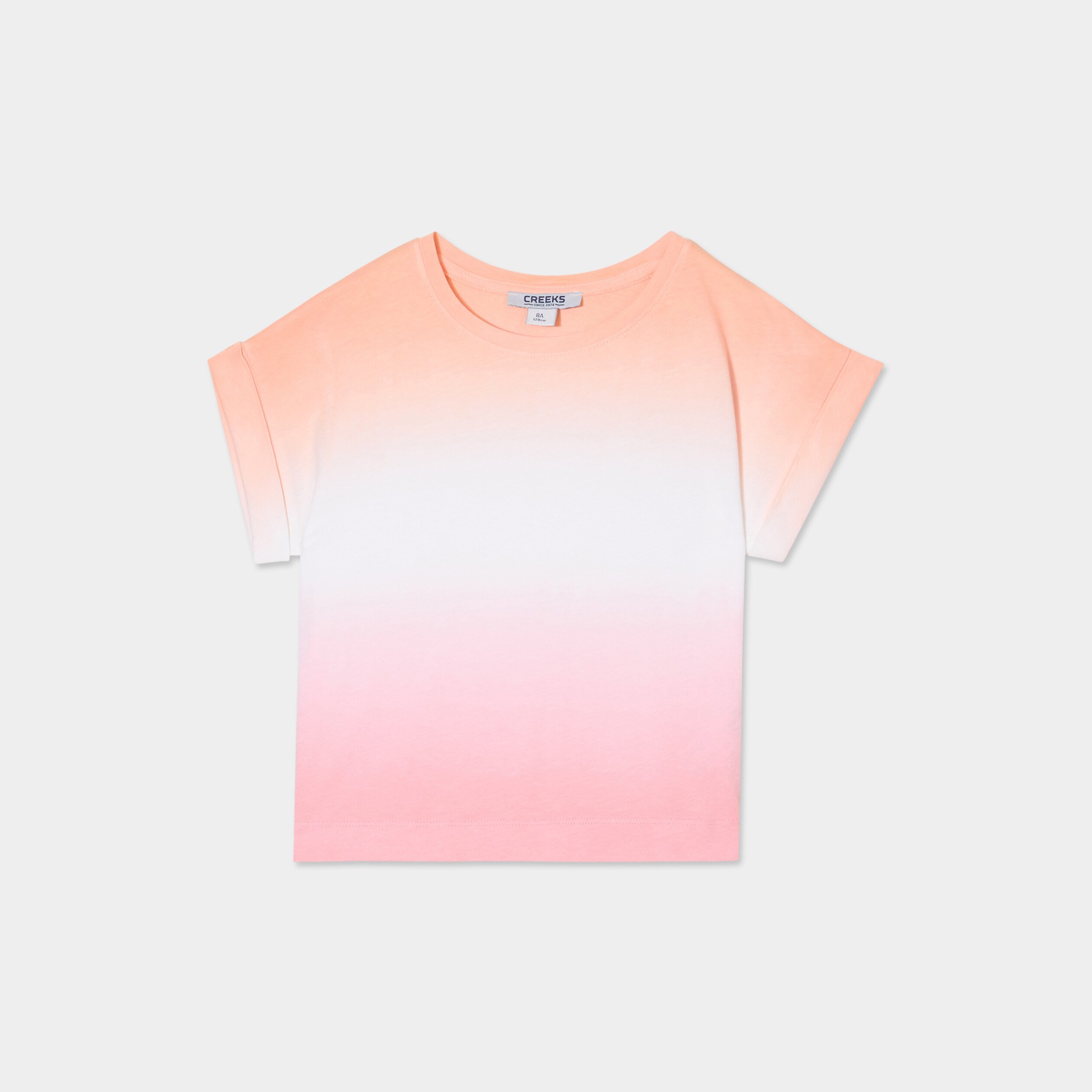 t shirt col rond manches courtes coton multicolore fille T-shirt col rond manches courtes coton multicolore fille