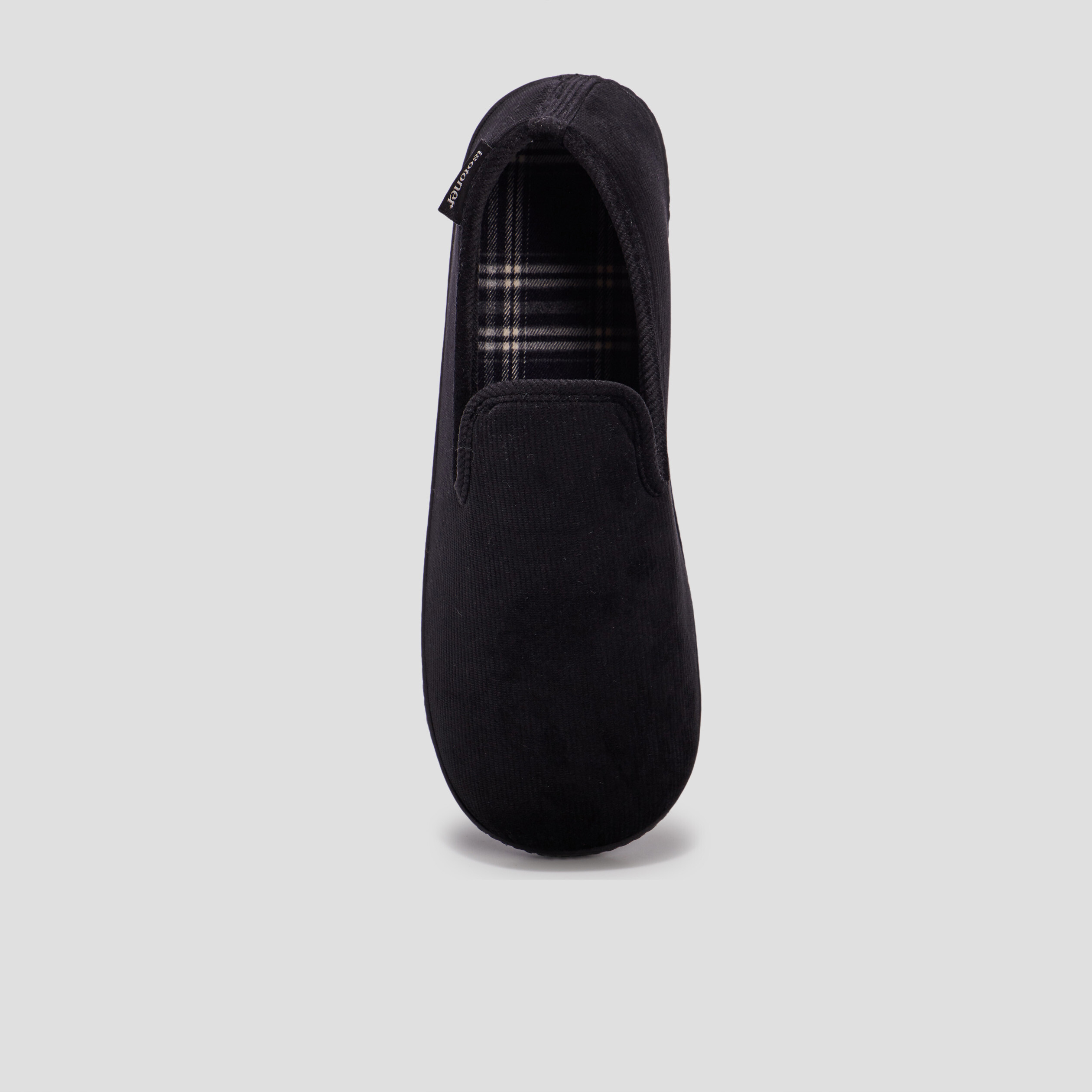 Pantoufles fourr&eacute;es bout rond noir homme