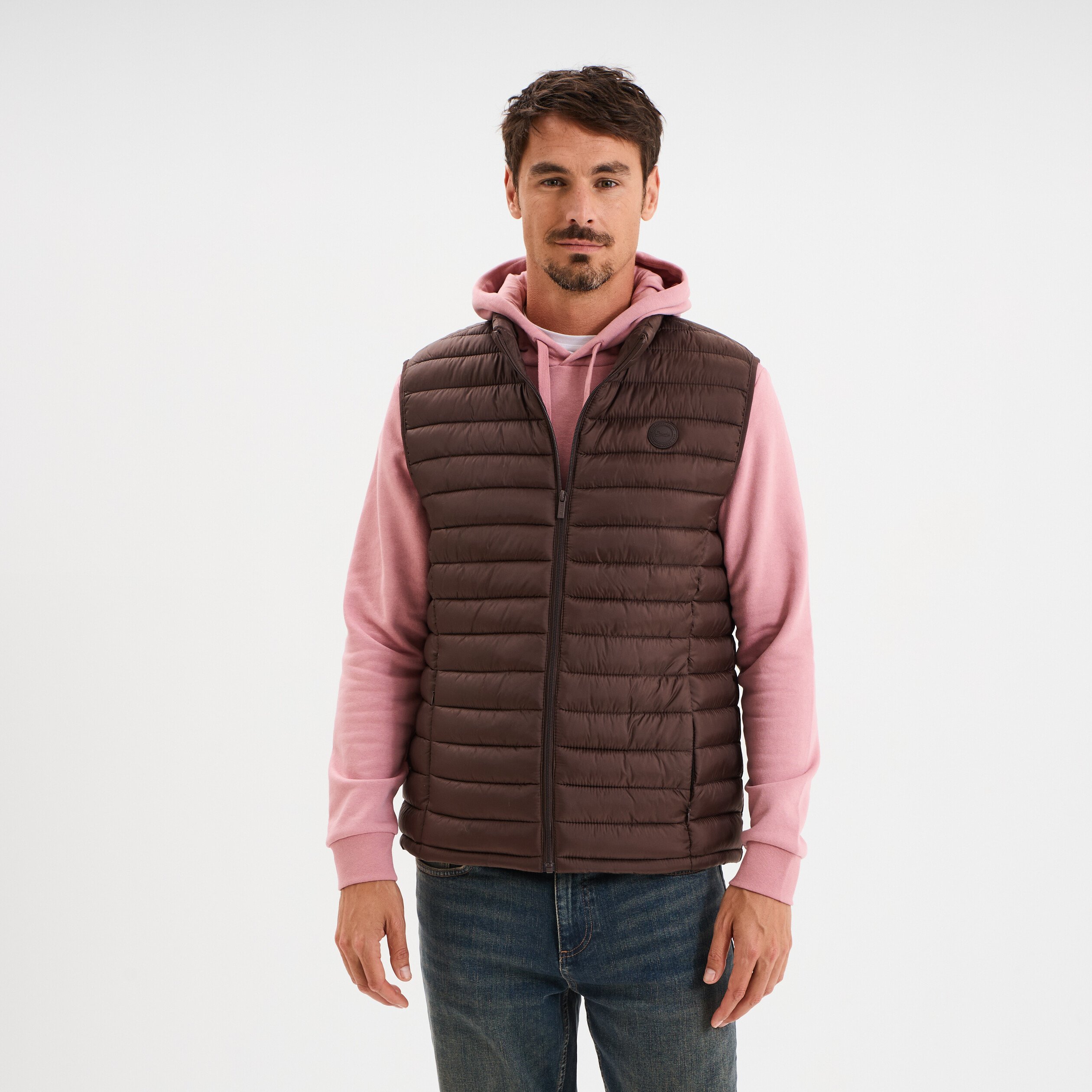doudoune legere deperlante sans manches marron fonce homme Doudoune légère déperlante sans manches marron foncé homme