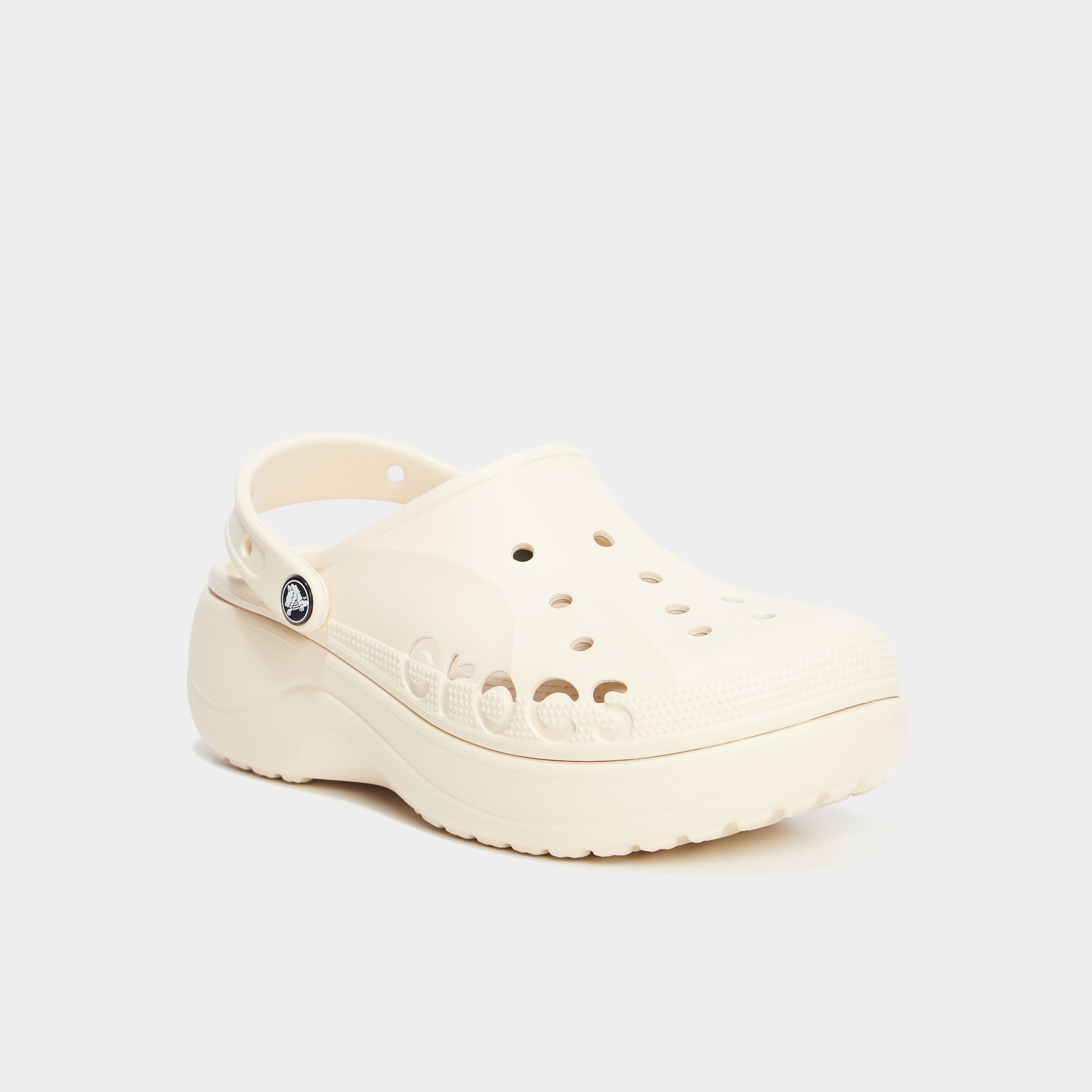 Sabots compens&eacute;es Crocs marron clair femme