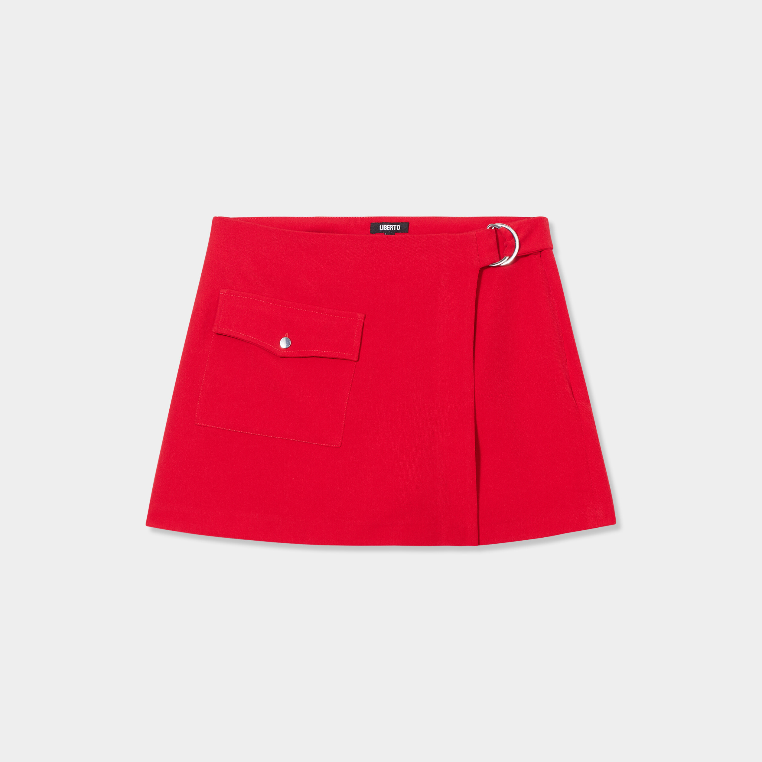 jupe short portefeuille liberto rouge femme Jupe-short portefeuille Liberto rouge femme