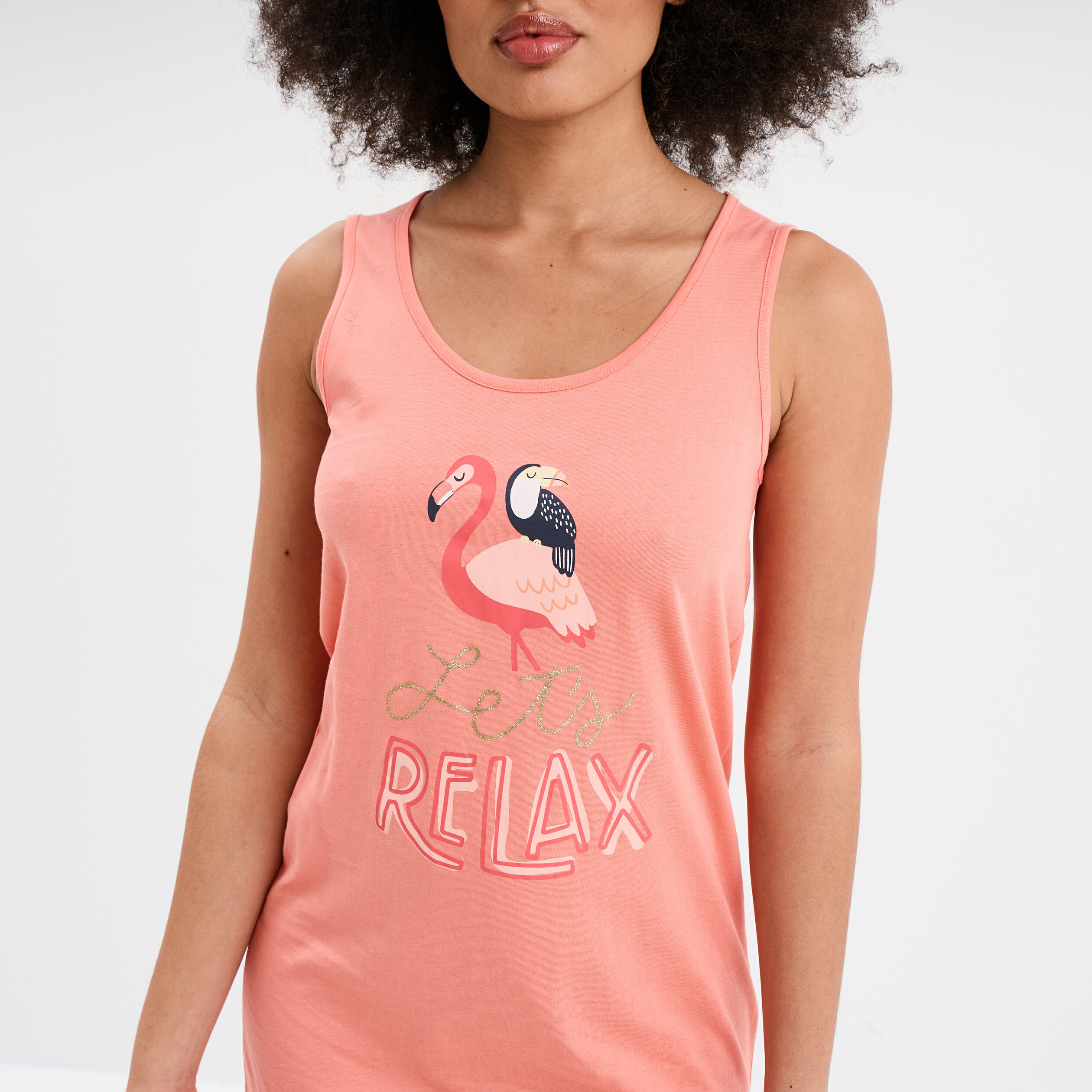 chemise de nuit sans manches coton vieux rose femme Chemise de nuit sans manches coton vieux rose femme