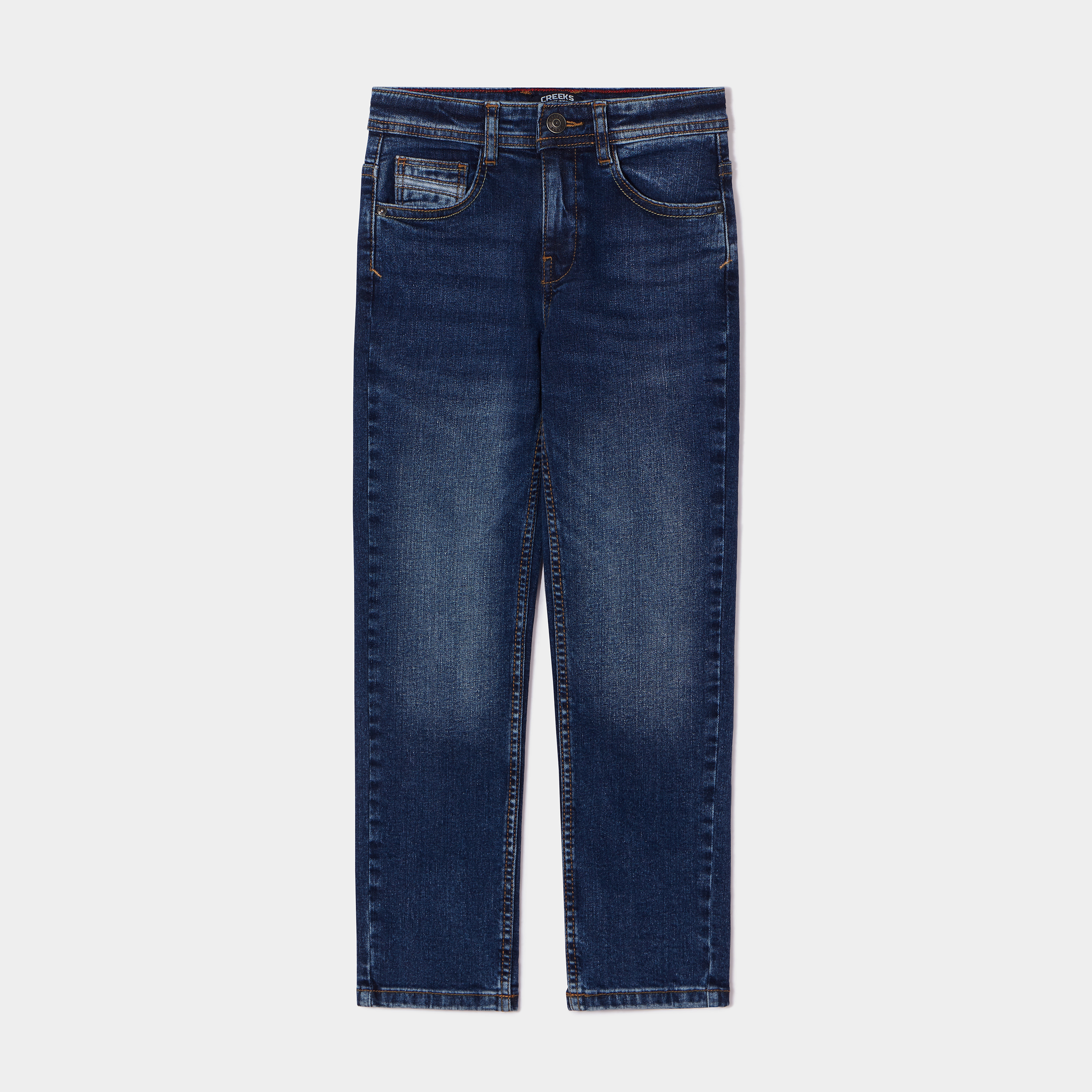 Jeans regular 5 poches Creeks denim stone gar&ccedil;on