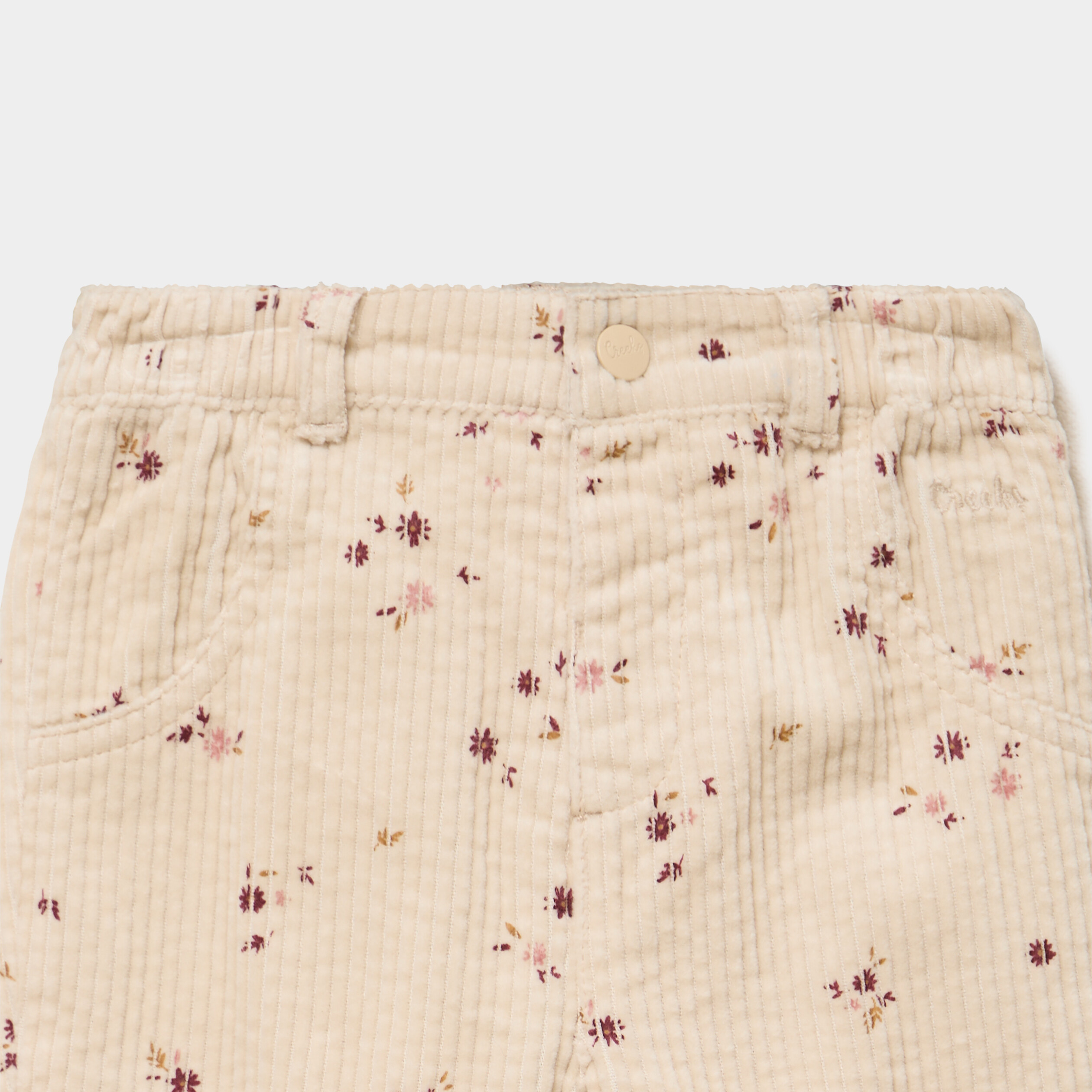 Pantalon effet velours c&ocirc;tel&eacute; coton ficelle b&eacute;b&eacute; fille