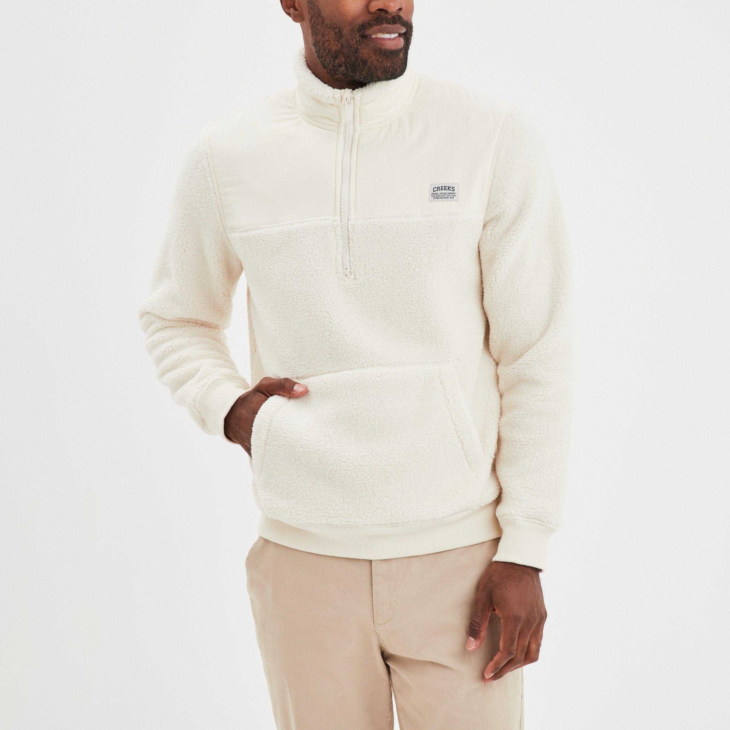 Sweat camionneur polaire Creeks blanc homme