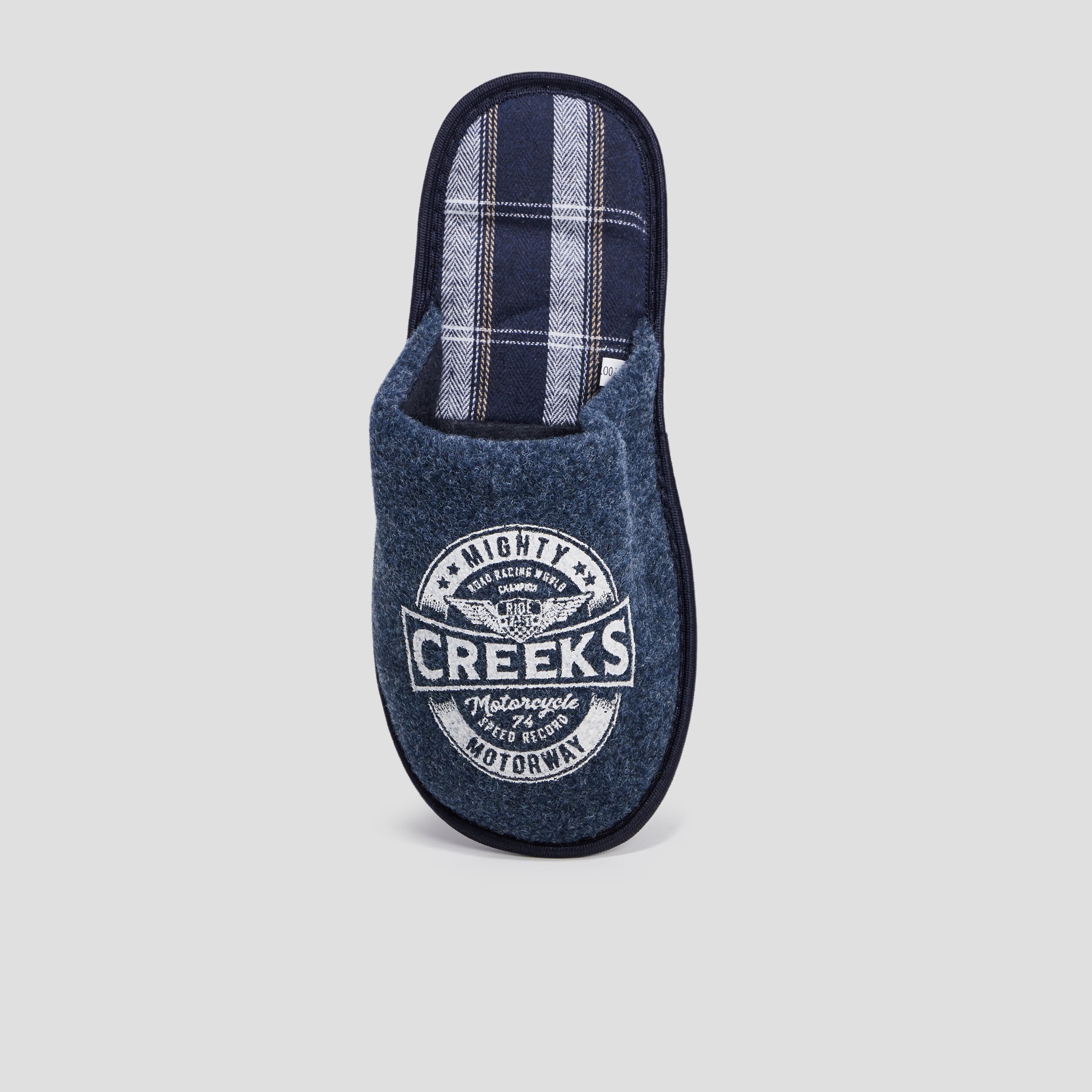 Mules bout rond bleu homme