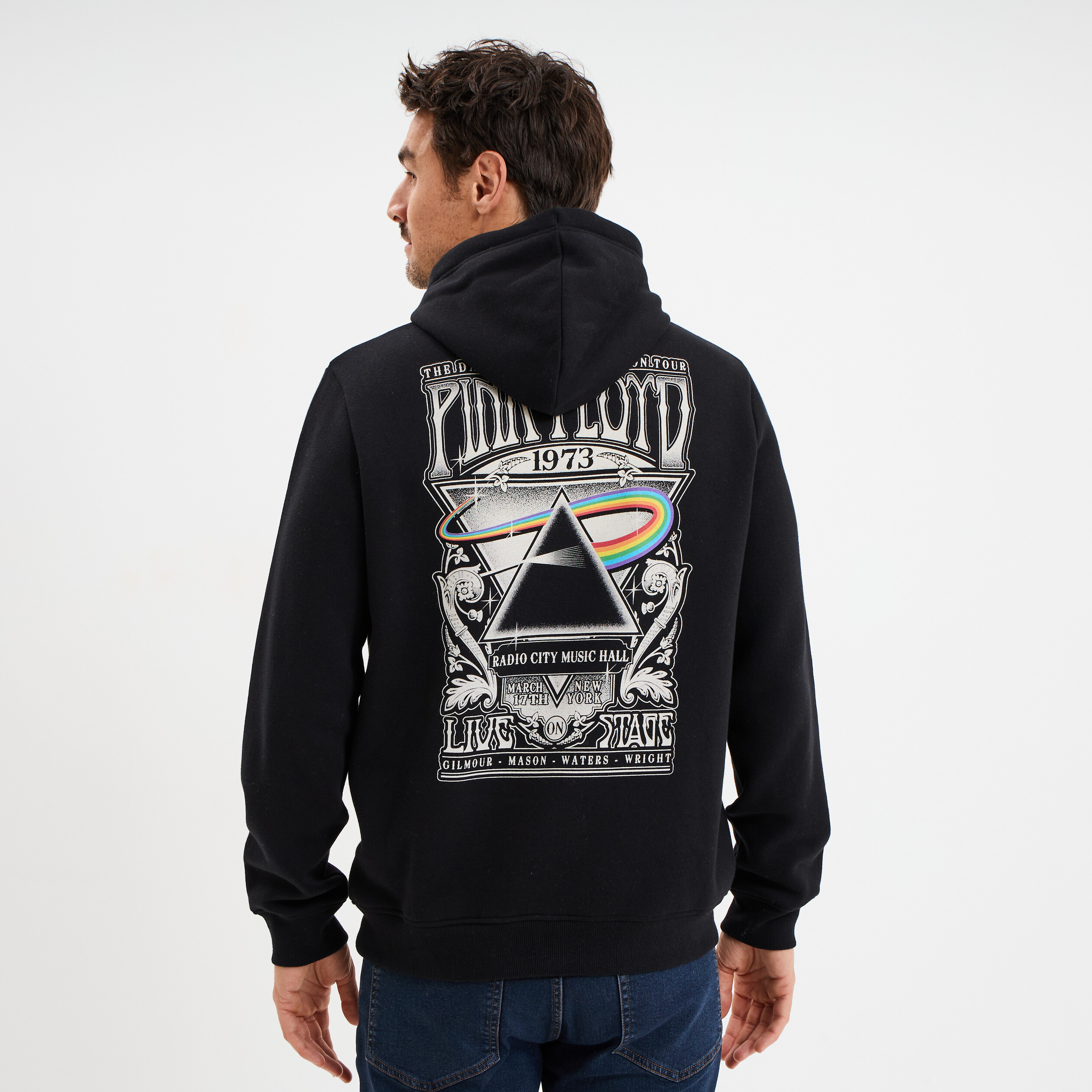 sweat hoodie 1 poche pink floyd noir homme Sweat hoodie 1 poche Pink Floyd noir homme