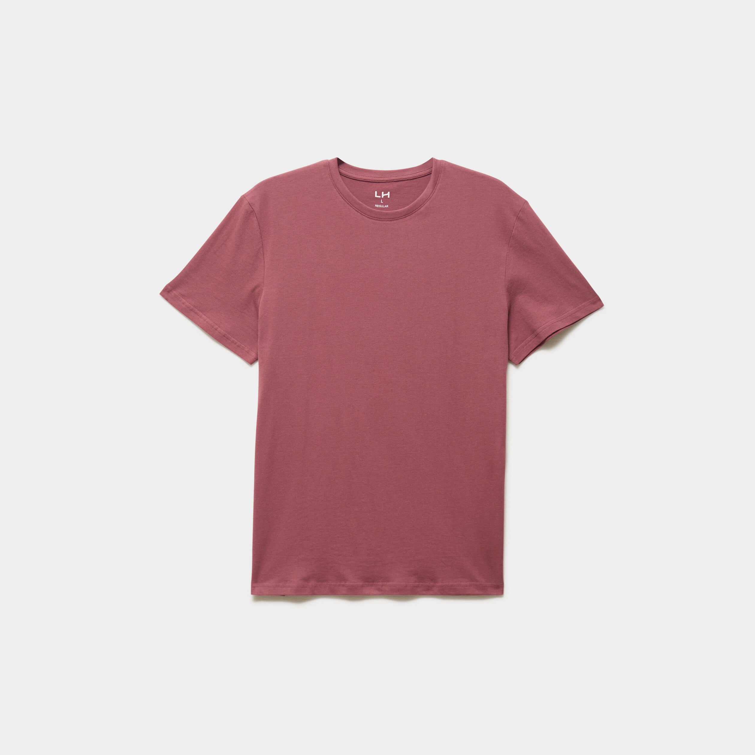 T-shirt droit en coton manches courtes vieux rose homme