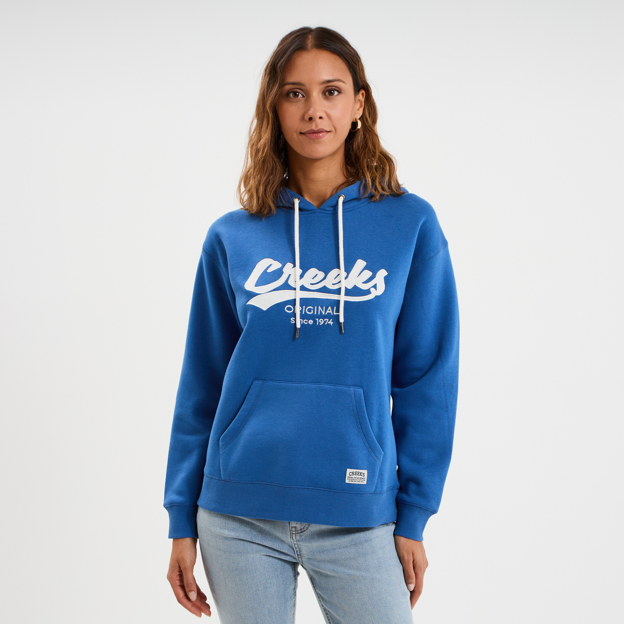 Sweat &agrave; capuche hoodie bleu electrique femme