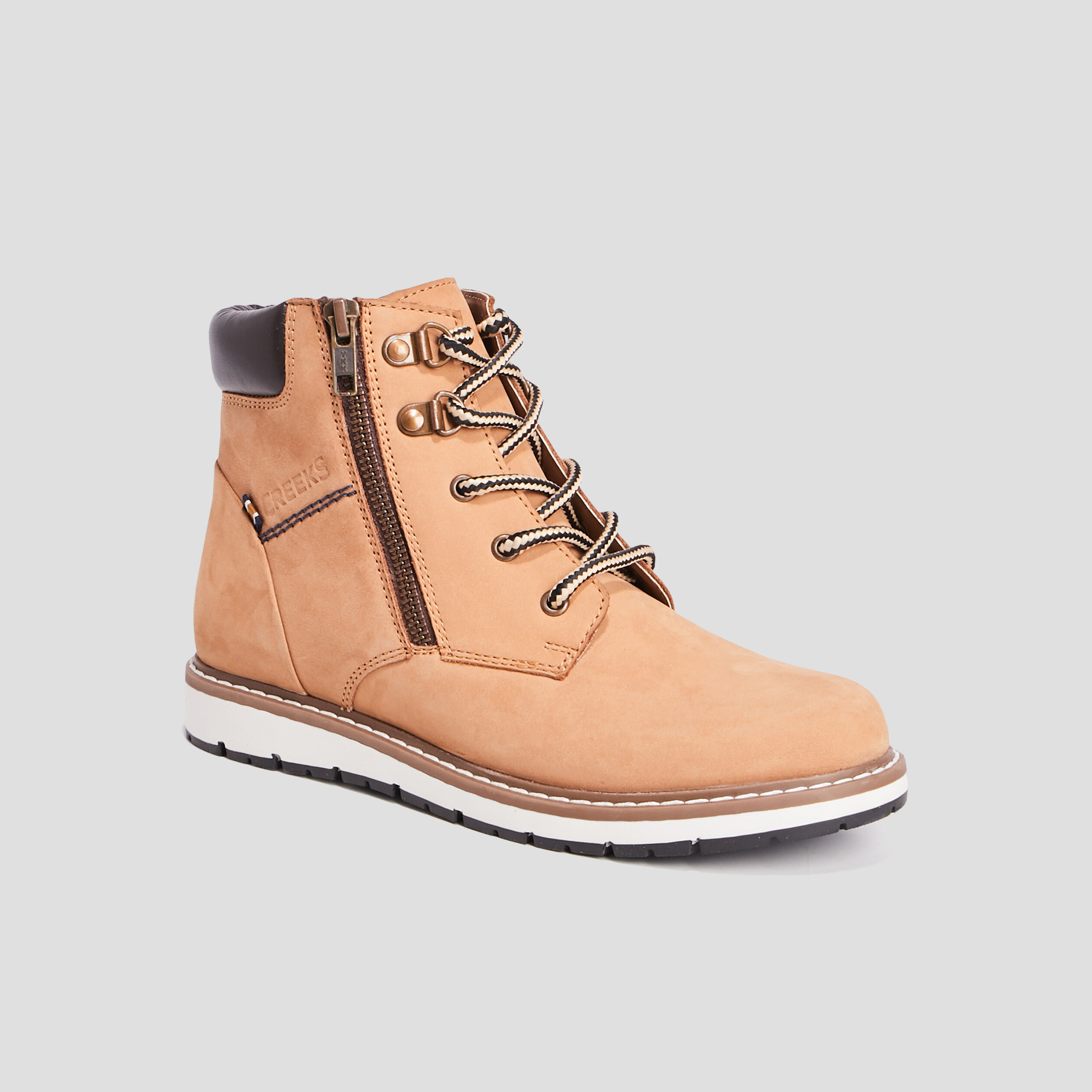 baskets montantes en cuir creeks camel garcon Baskets montantes en cuir Creeks camel garçon