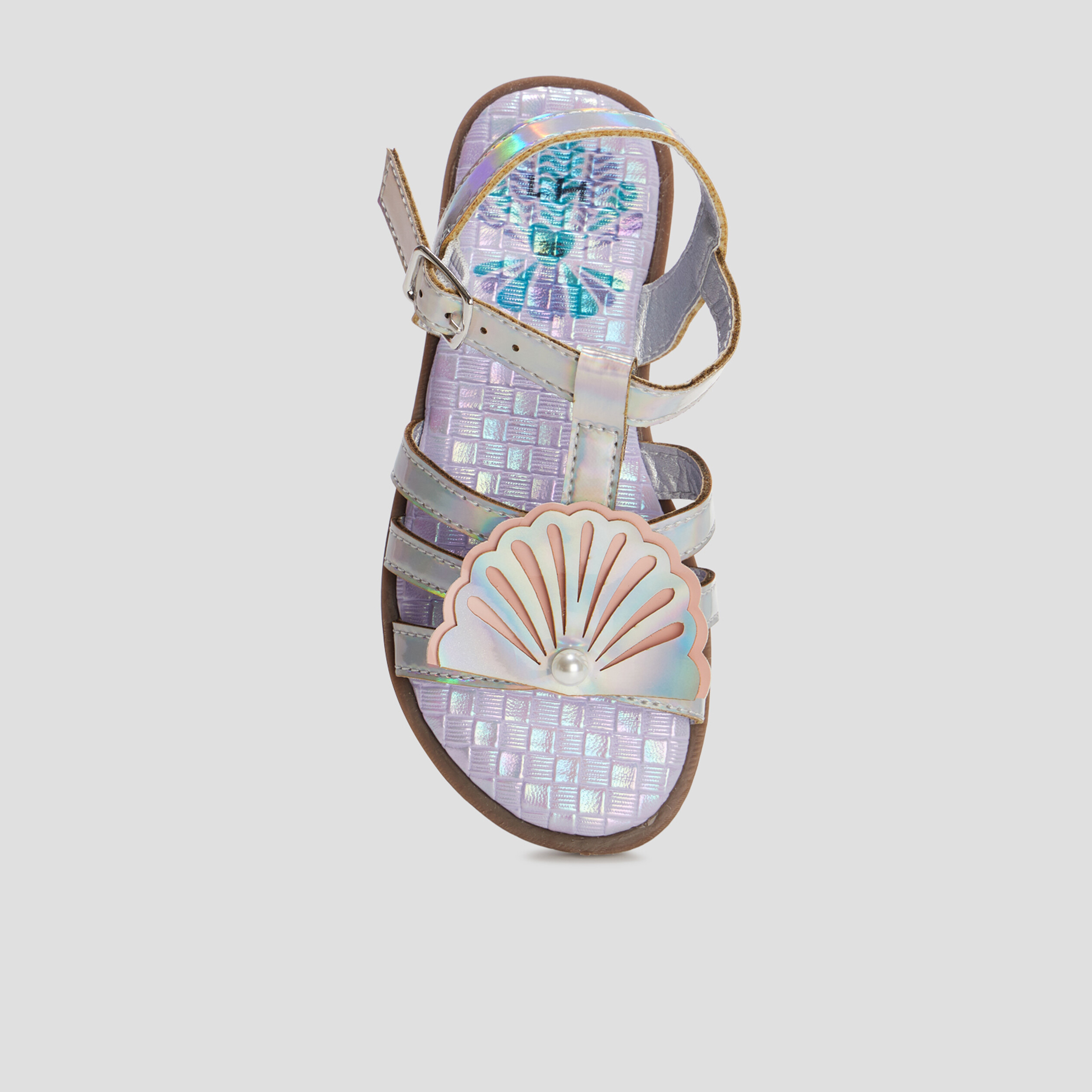 sandales holographiques gris argent fille Sandales holographiques gris argent fille