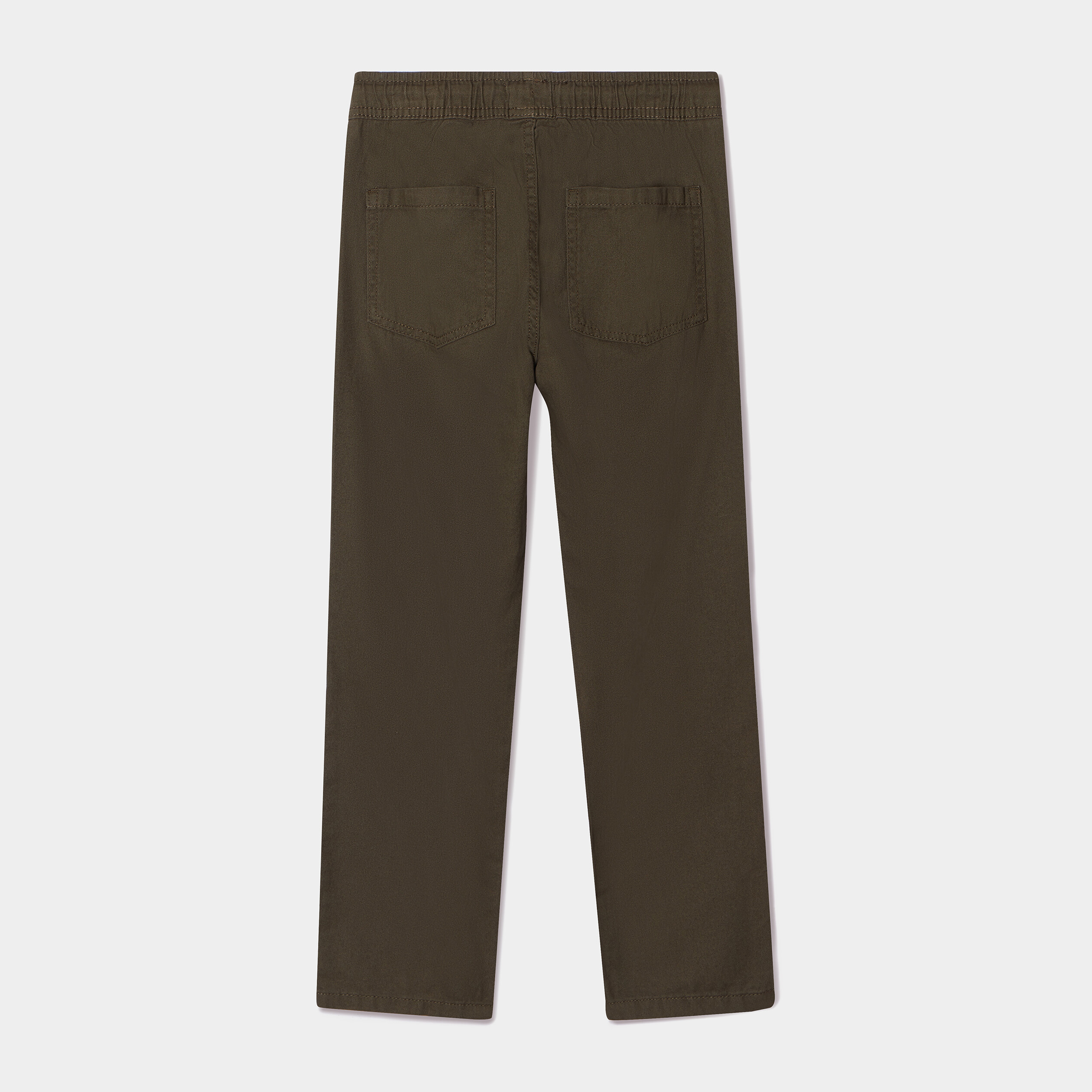 pantalon jogger taille a coulisse coton vert kaki garcon Pantalon jogger taille à coulisse coton vert kaki garçon