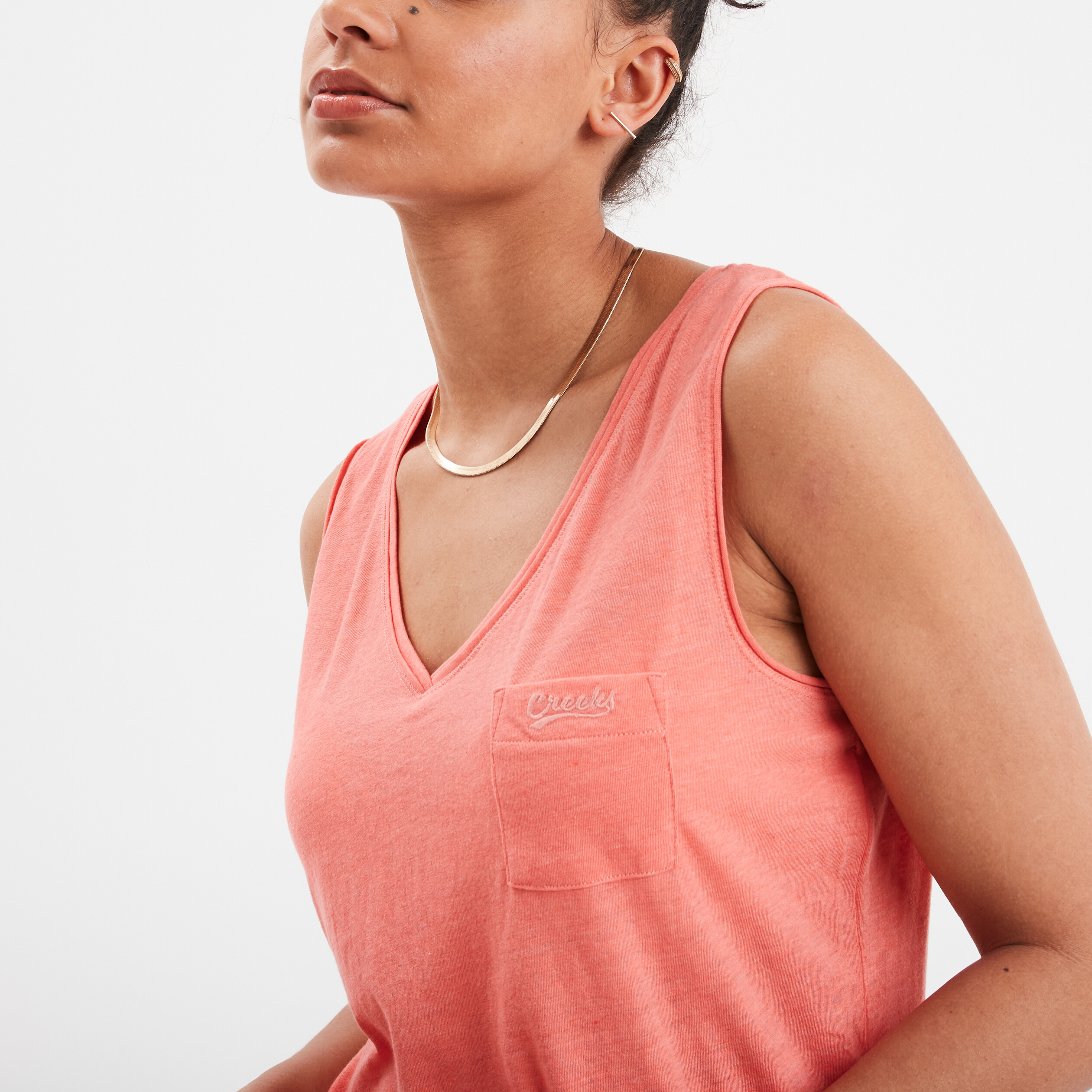debardeur sans manches avec poche creeks rose corail femme Débardeur sans manches avec poche Creeks rose corail femme