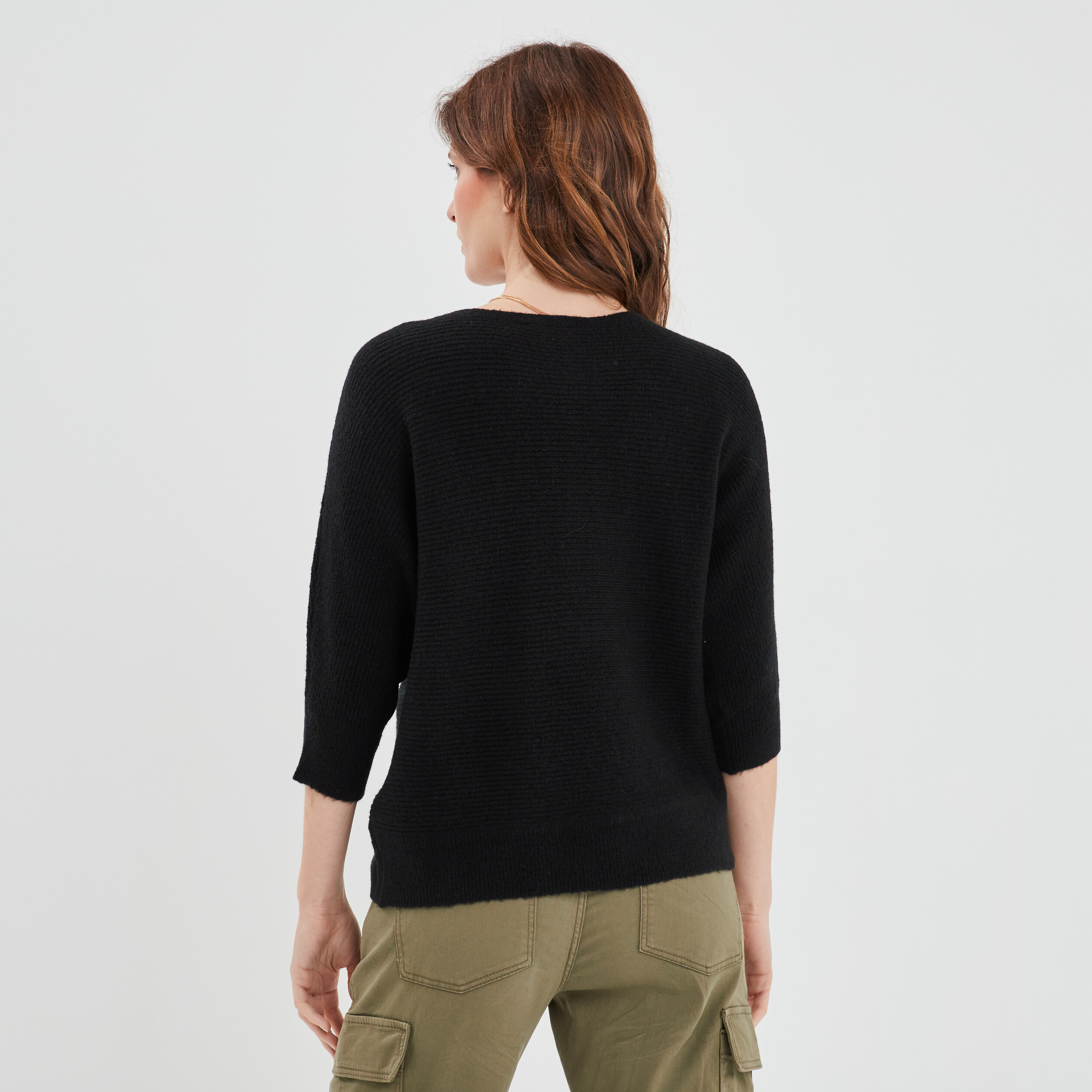 Pull noir manche chauve souris deals