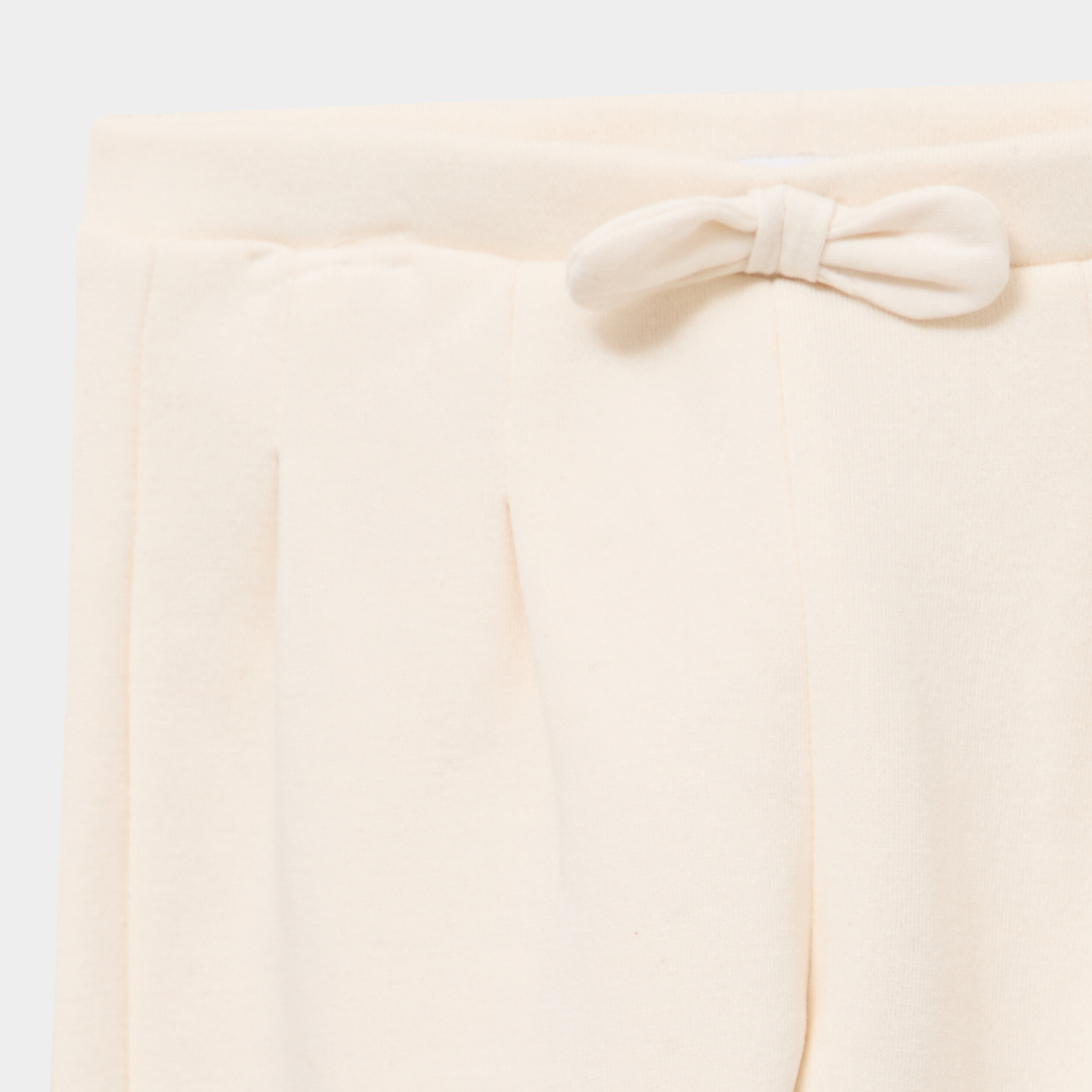 Pantalon de jogging relaxed avec noeud creme b&eacute;b&eacute; fille