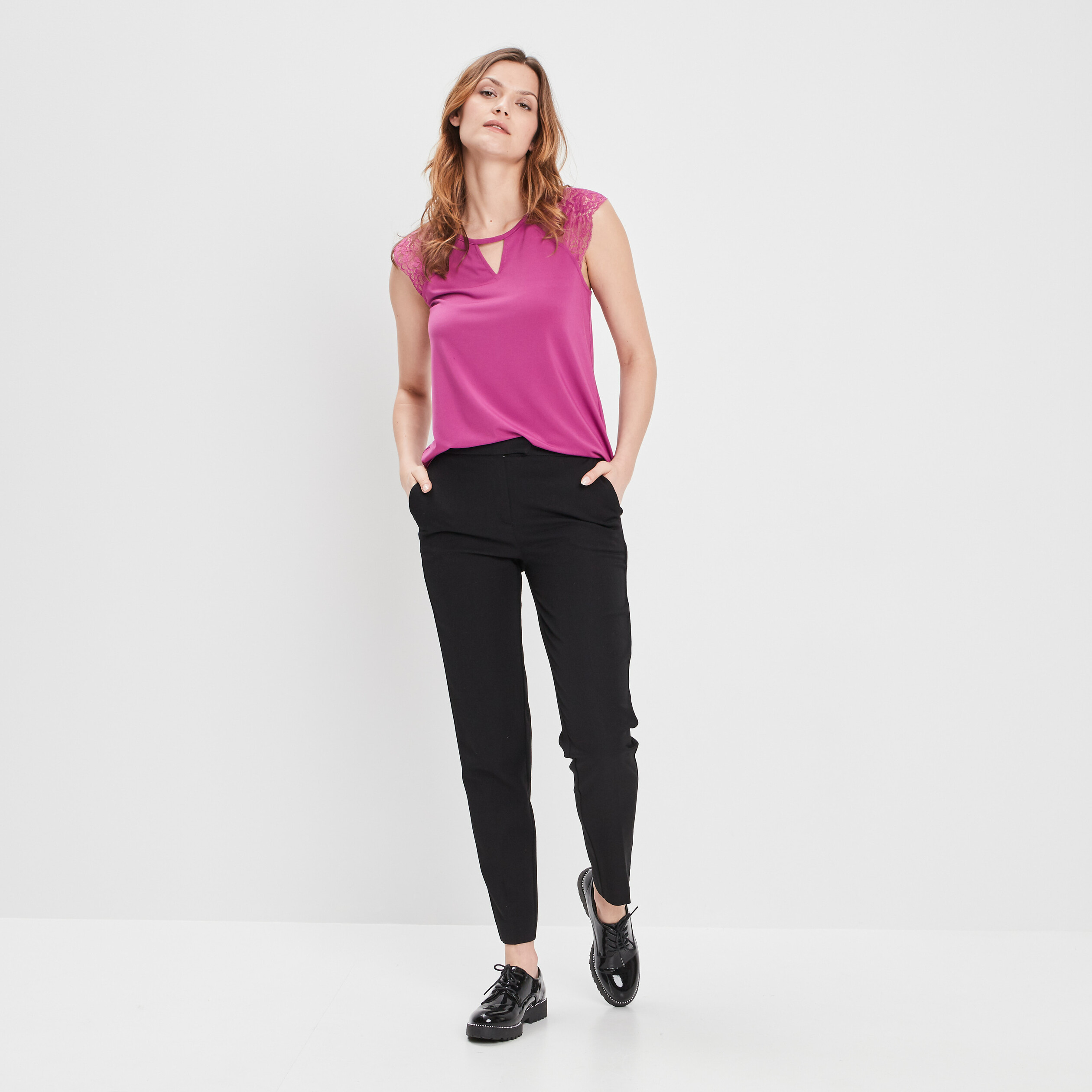 pantalon carotte noir femme Pantalon carotte noir femme