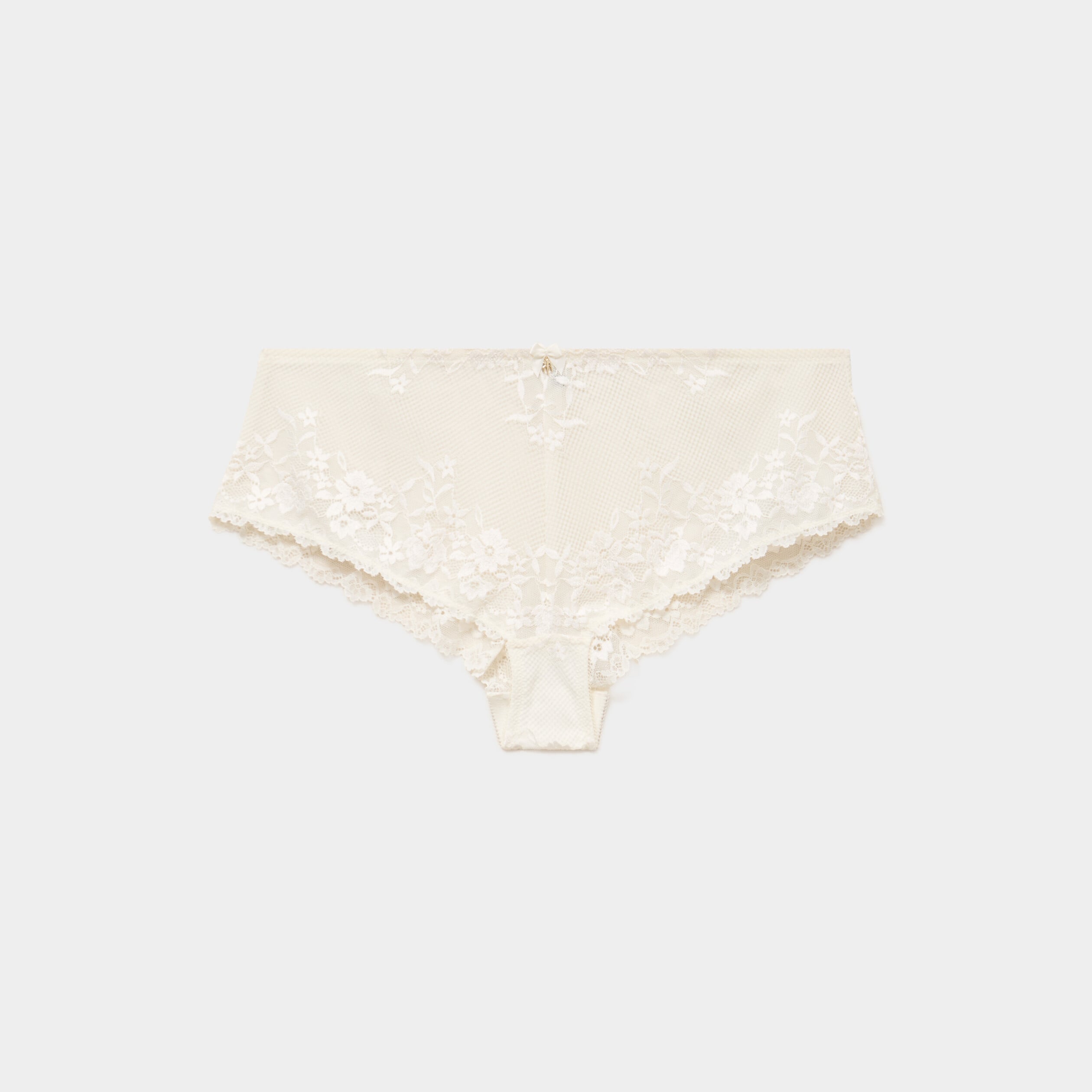 Shorty en dentelle blanc femme grande taille
