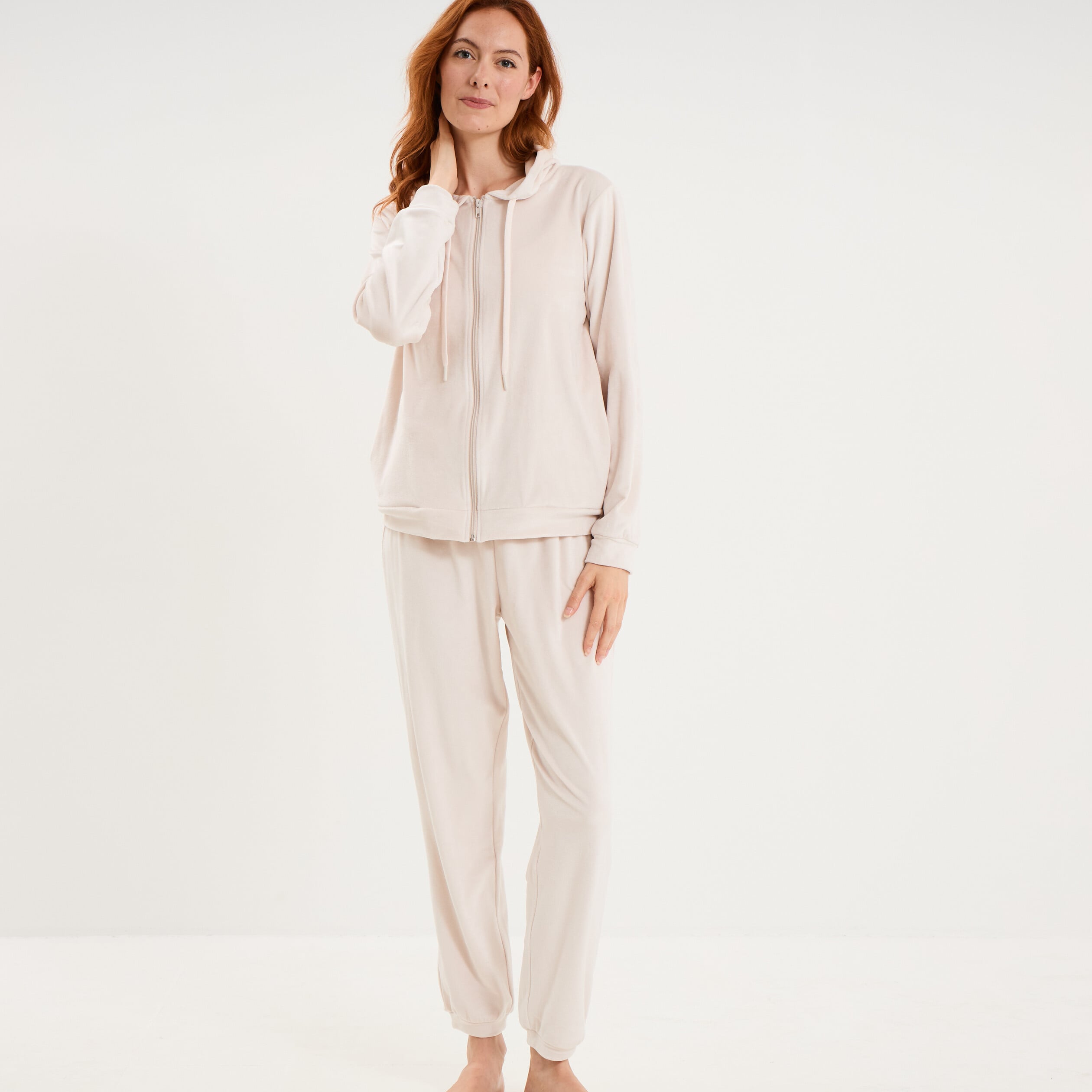 Ensemble pyjama sweat pantalon velours sable femme