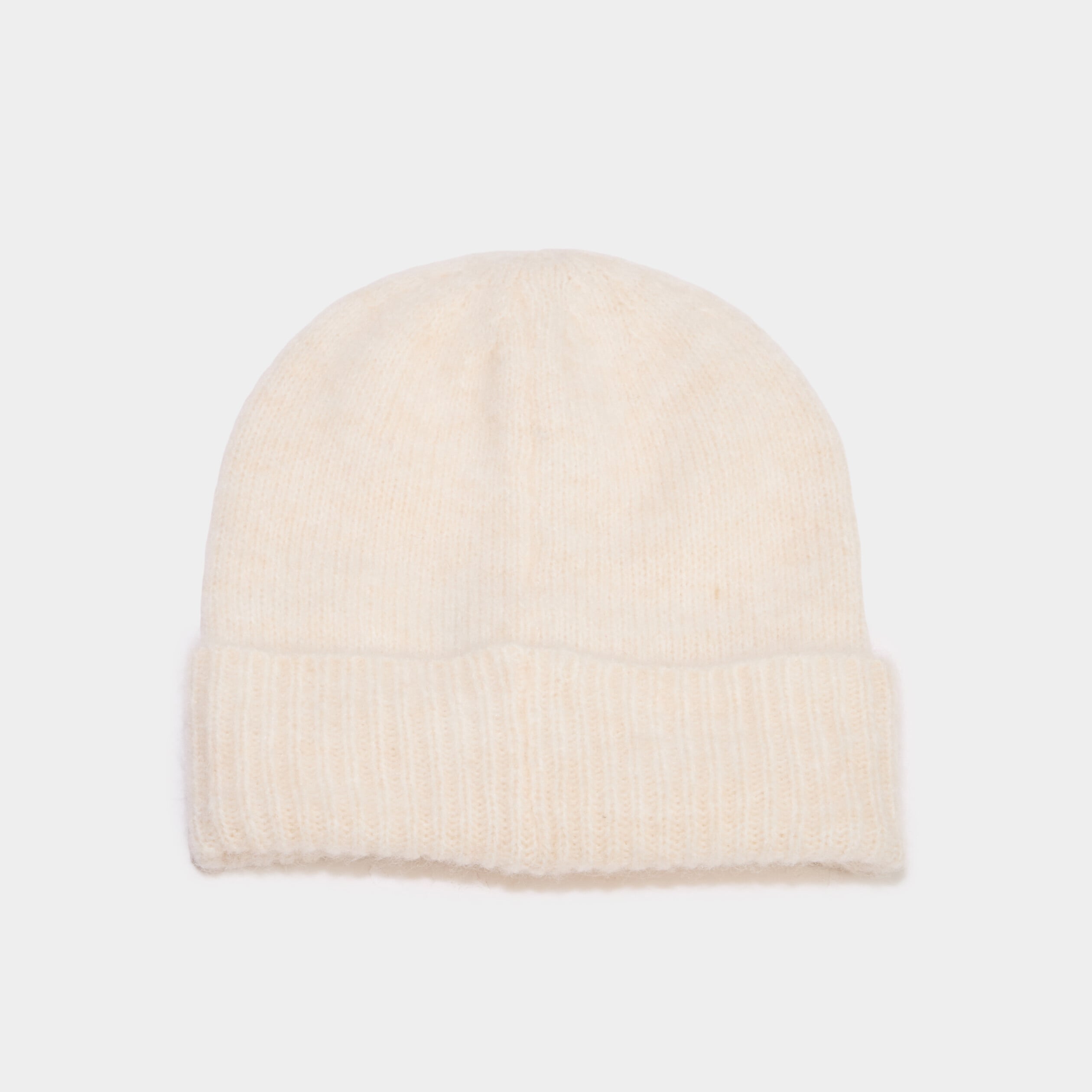 Bonnet maille c&ocirc;tel&eacute;e blanc femme