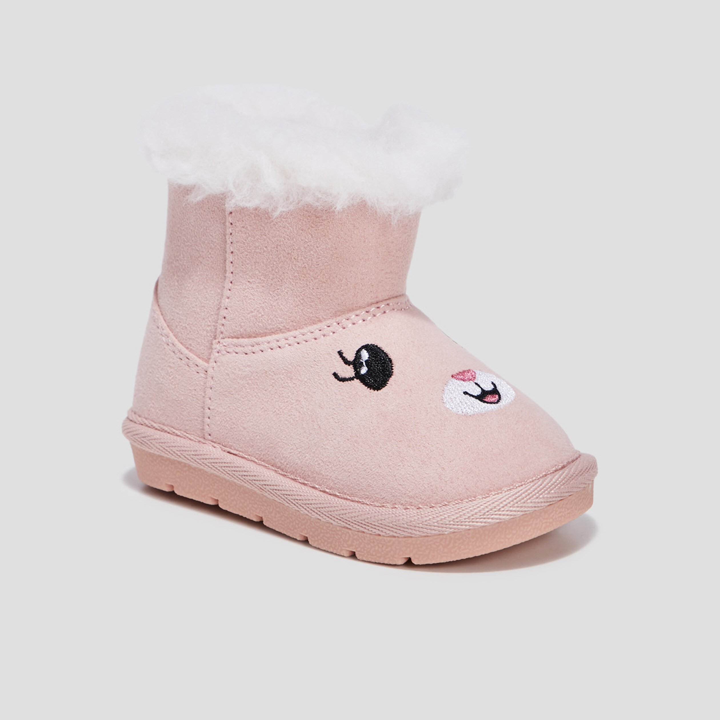 Bottes fourrées rose bébé fille