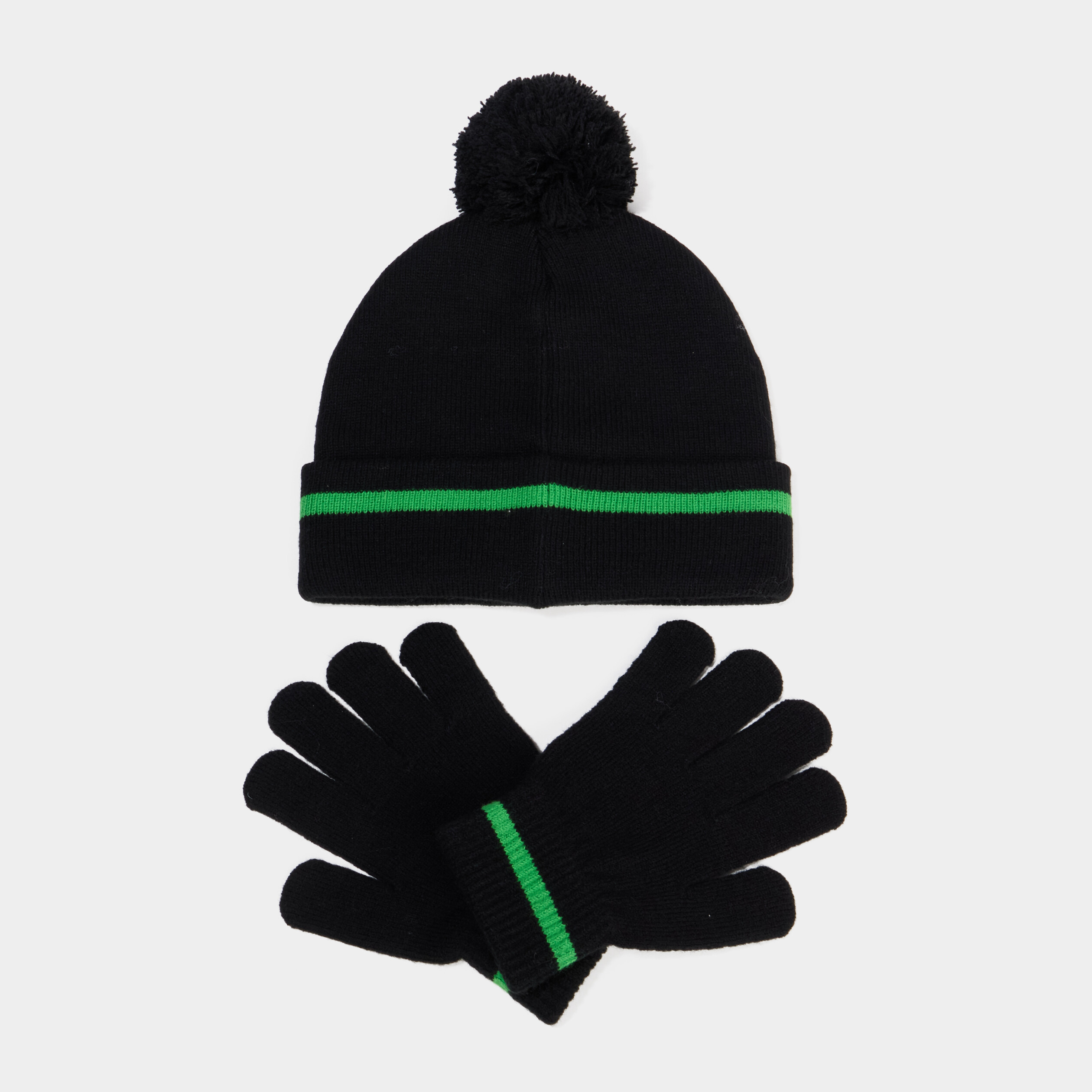 Ensemble bonnet et gants Minecraft noir gar&ccedil;on