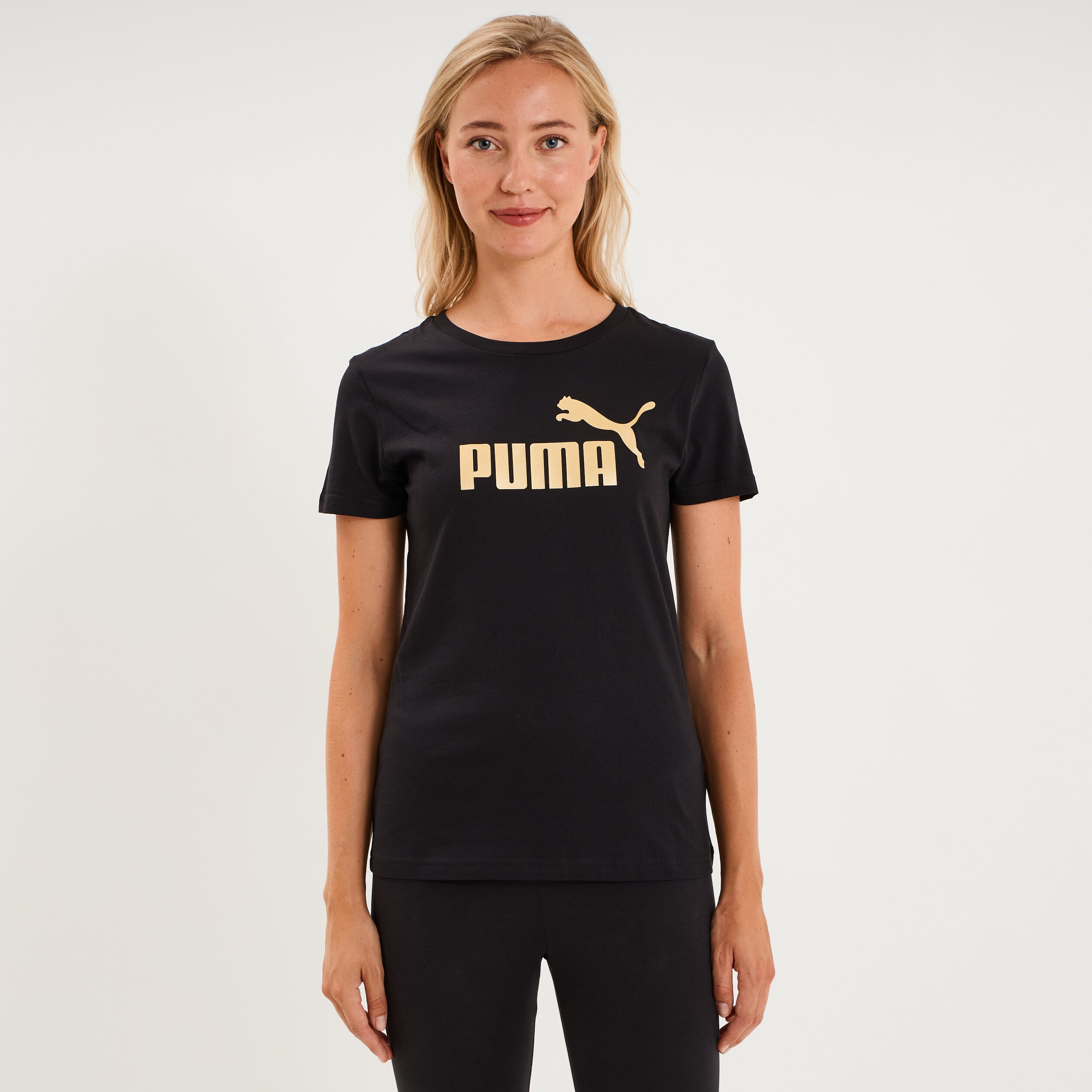 T-shirt manches courtes coton Puma noir femme