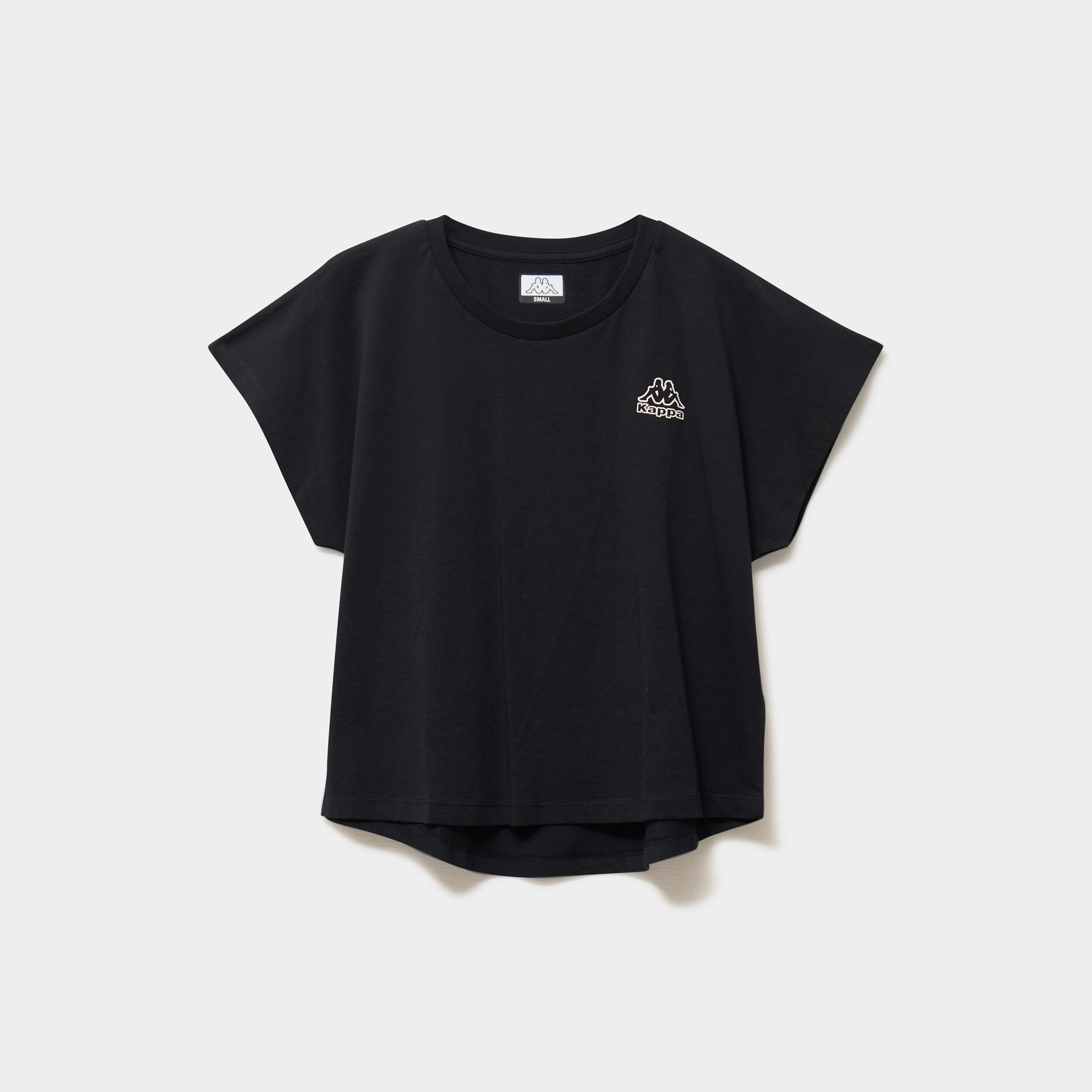 T-shirt col rond manches courtes Kappa noir femme