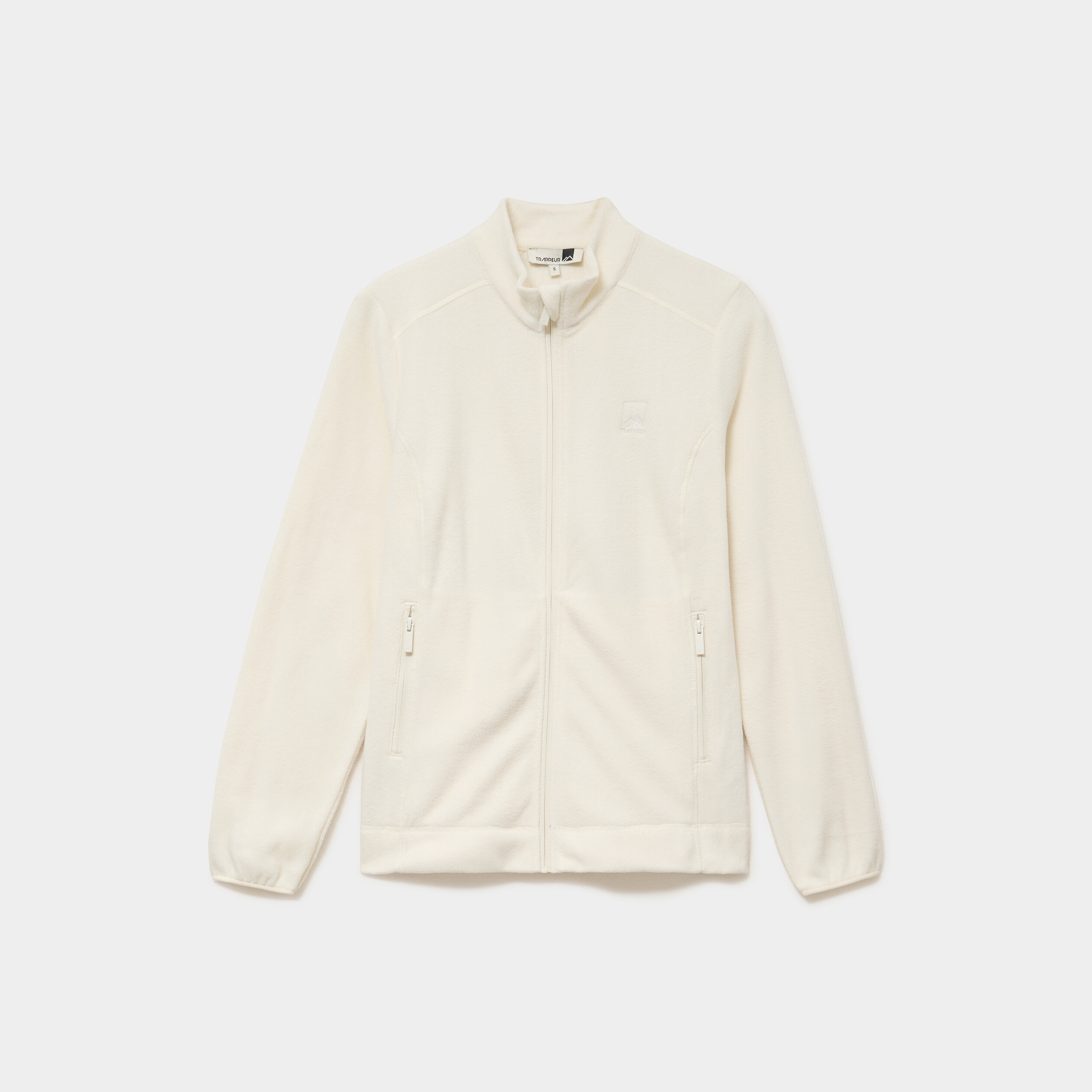 Gilet polaire zipp&eacute; manches longues blanc femme