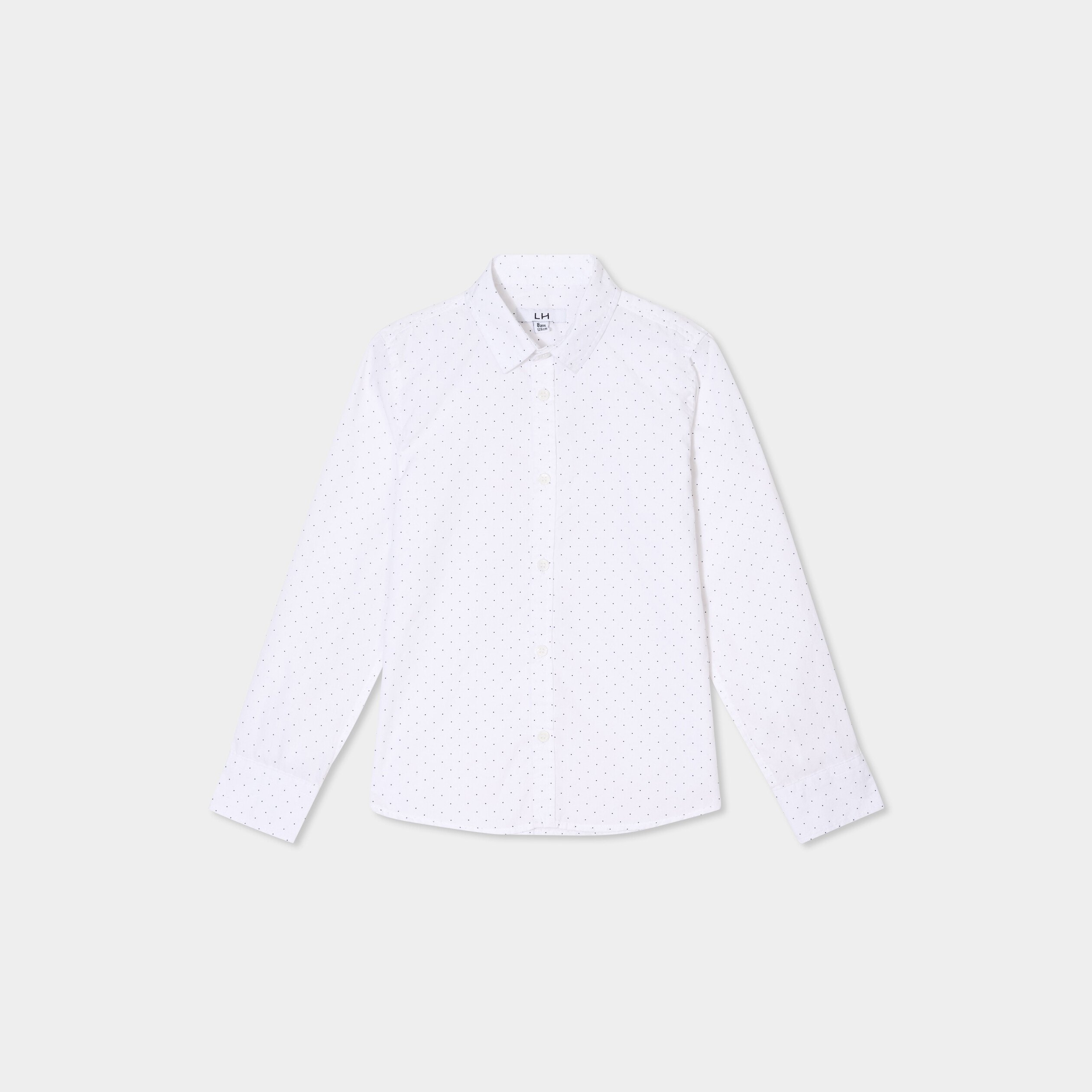 chemise col francais coton majoritaire blanc garcon Chemise col français coton majoritaire blanc garçon