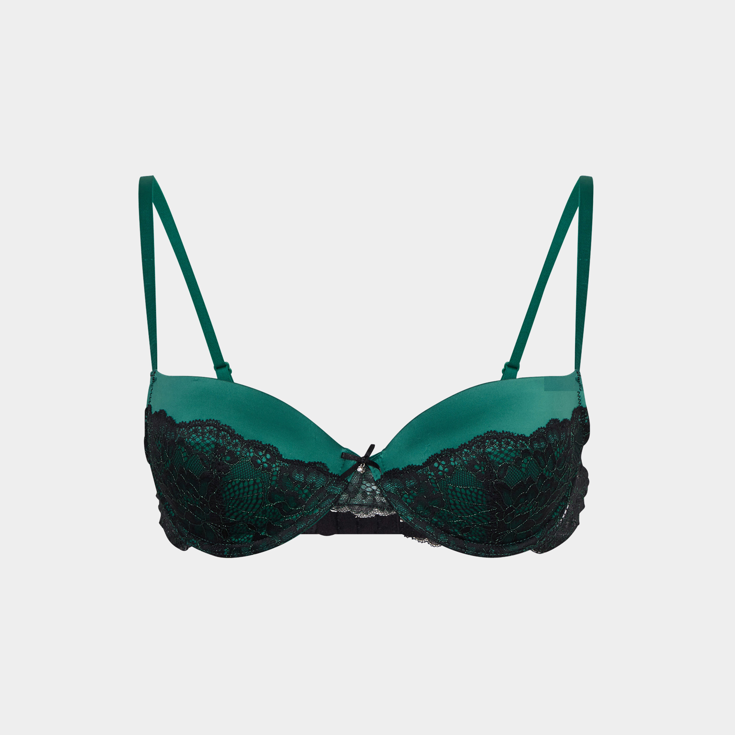 Soutien-gorge corbeille dentelle vert foncé femme