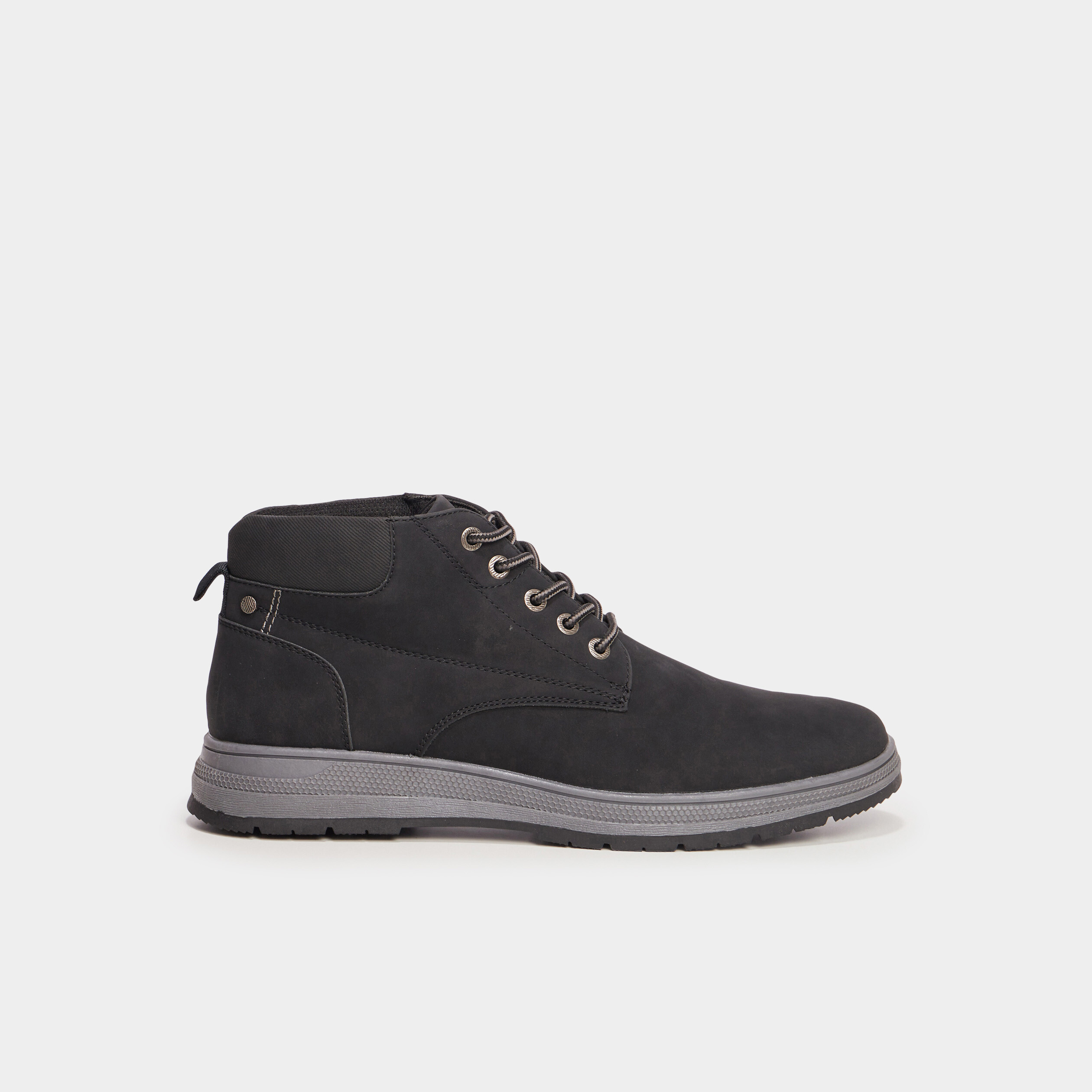 Baskets montantes &agrave; lacets noir homme