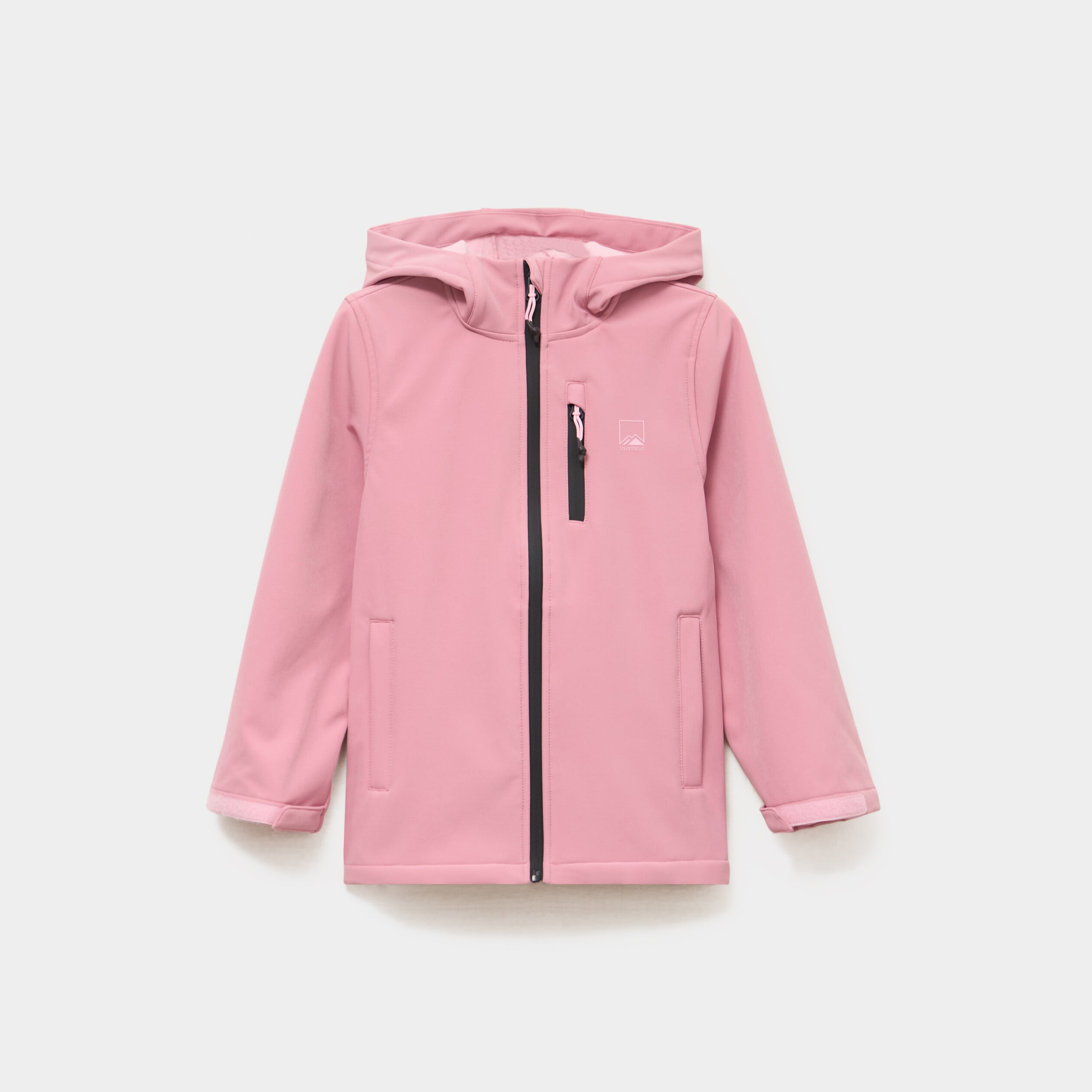 Blouson fourr&eacute; d&eacute;perlant &agrave; capuche vieux rose fille
