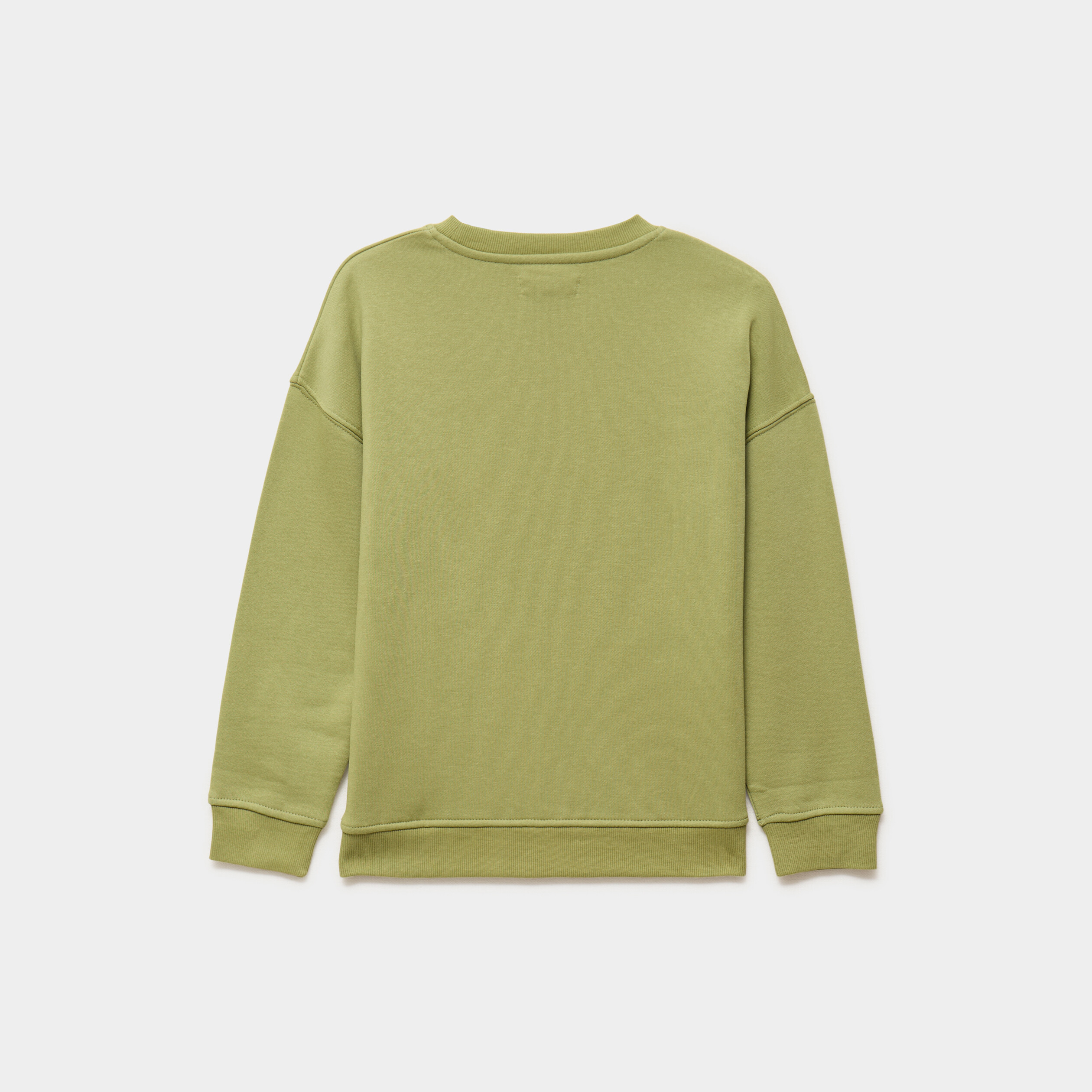 Sweat oversize manches longues col rond vert pastel gar&ccedil;on