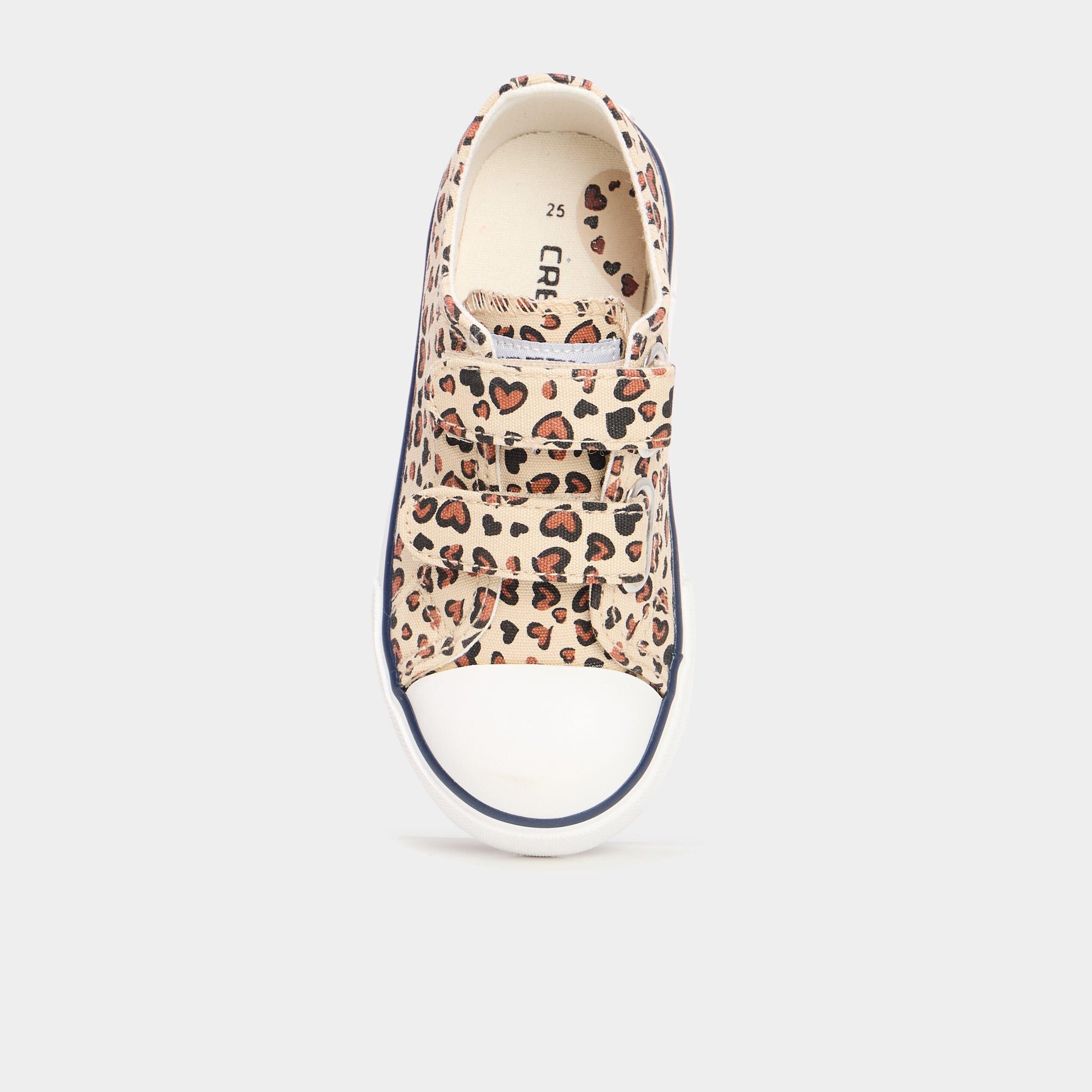 Baskets toile &agrave; scratchs bout renforc&eacute; sable fille