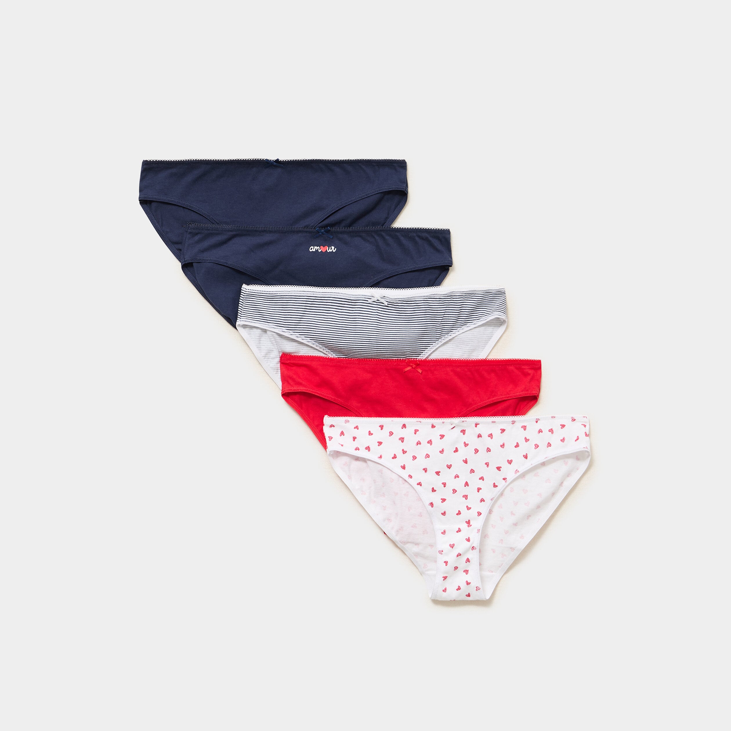 Lot 5 culottes coton bleu marine femme