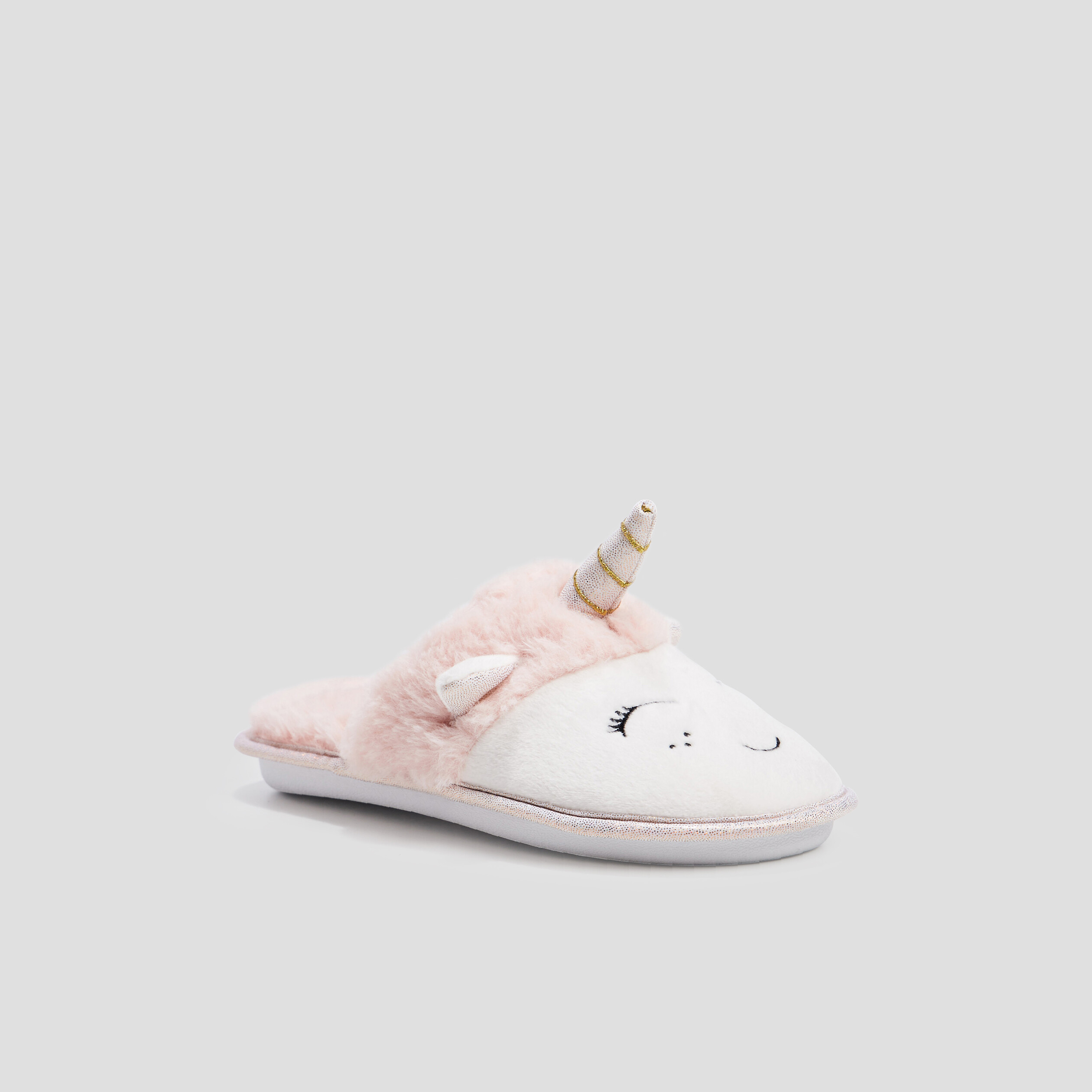 Chaussons mules fantaisie rose femme