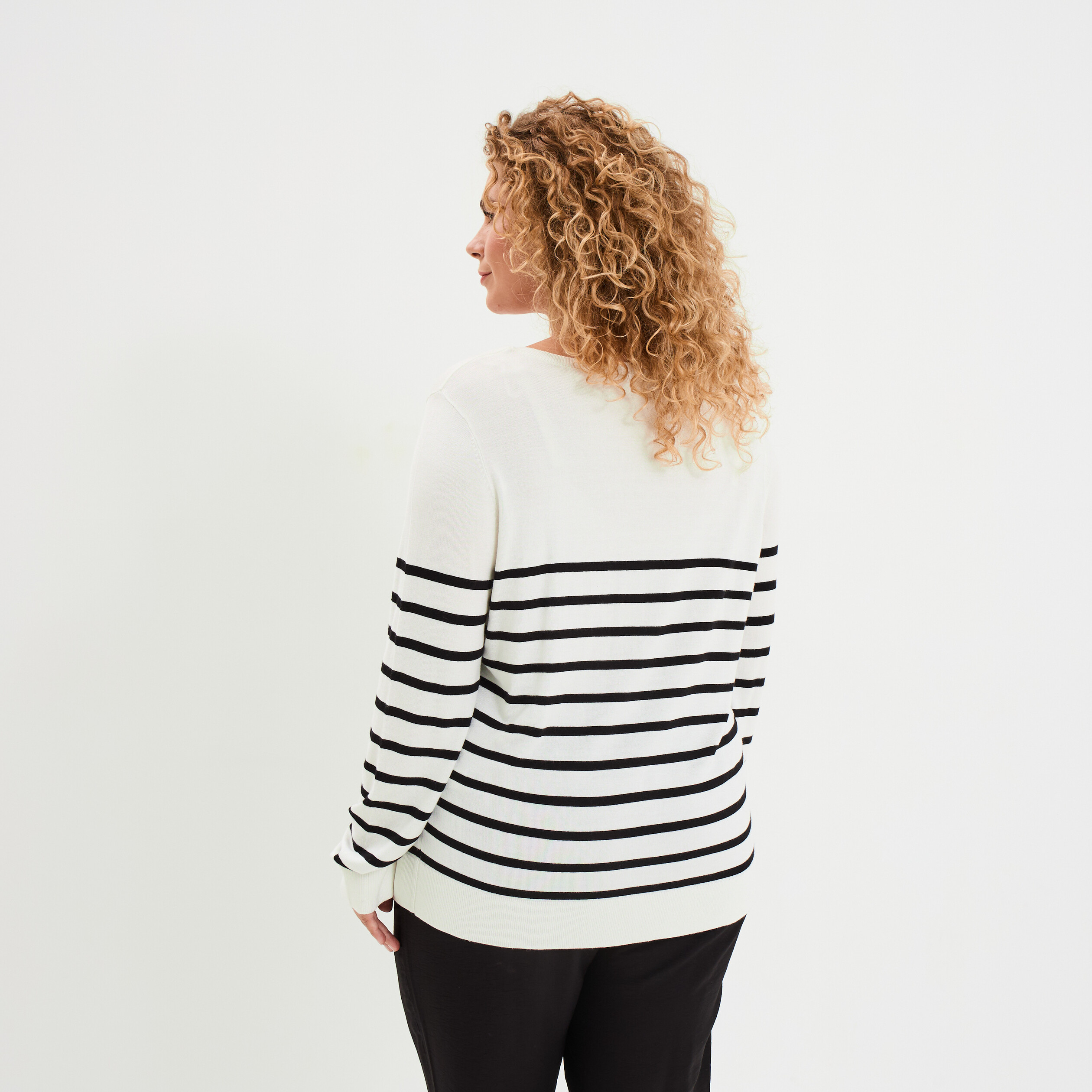 Haut à Manches Longues Pour Femme - Col En V - Coupe Ample - En