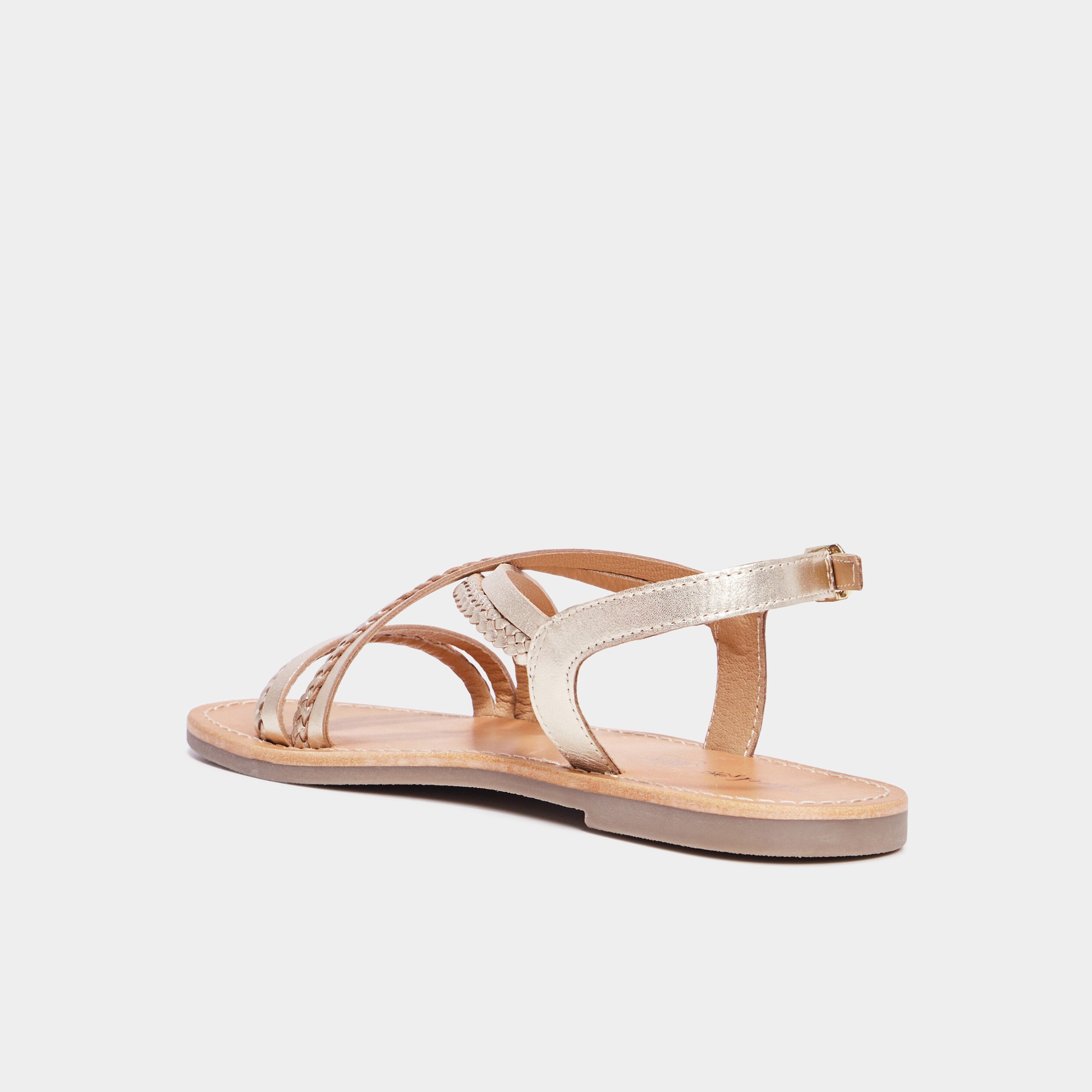 sandales brides tressees en cuir creeks jaune or fille Sandales brides tressées en cuir Creeks jaune or fille